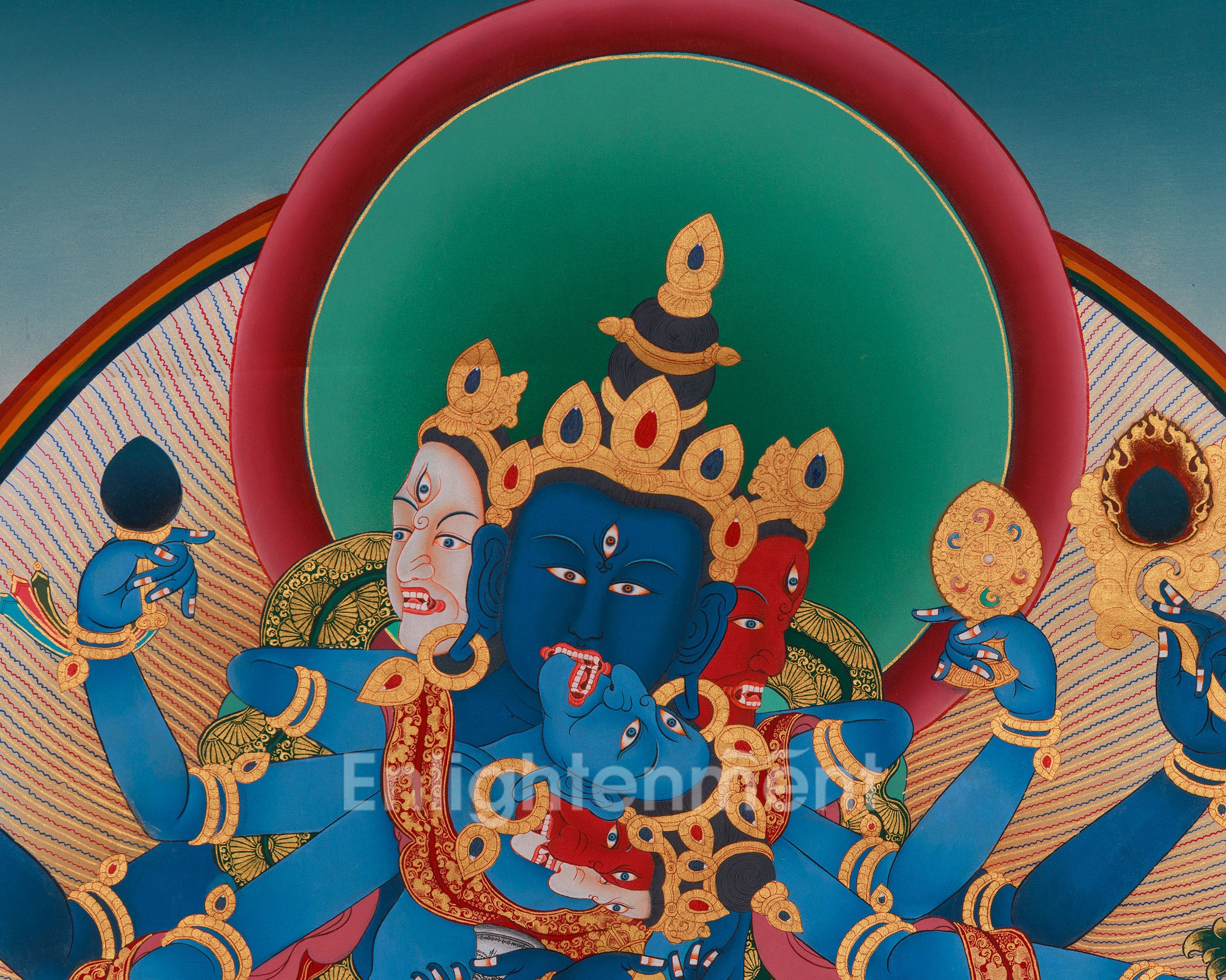 Traditional Thangka of Guhyasamaja | Symbolizing Wisdom and Power