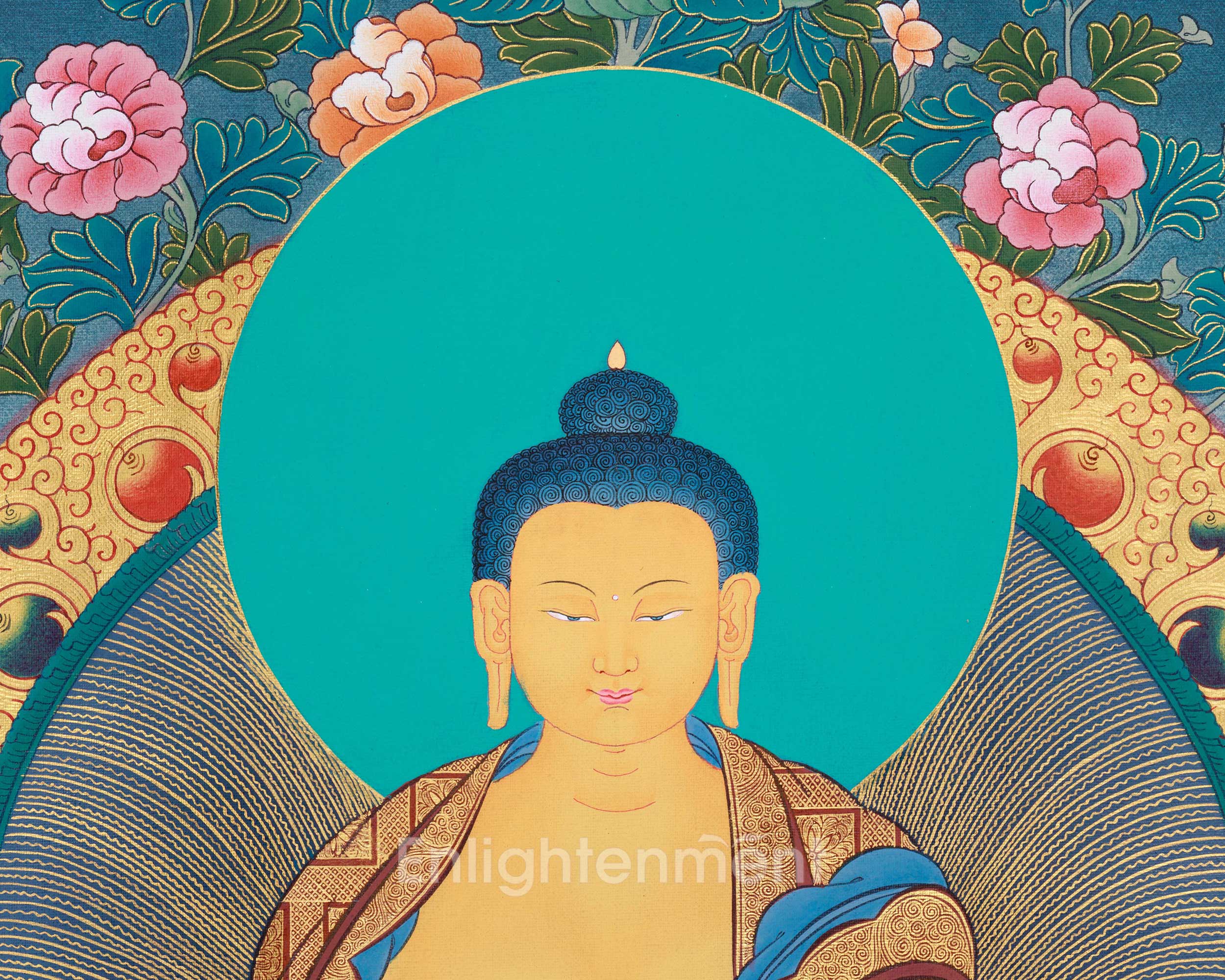 Gautam Buddha Acrylic Painting Art | Traditional Tibetan Buddhist Thangka For Meditation
