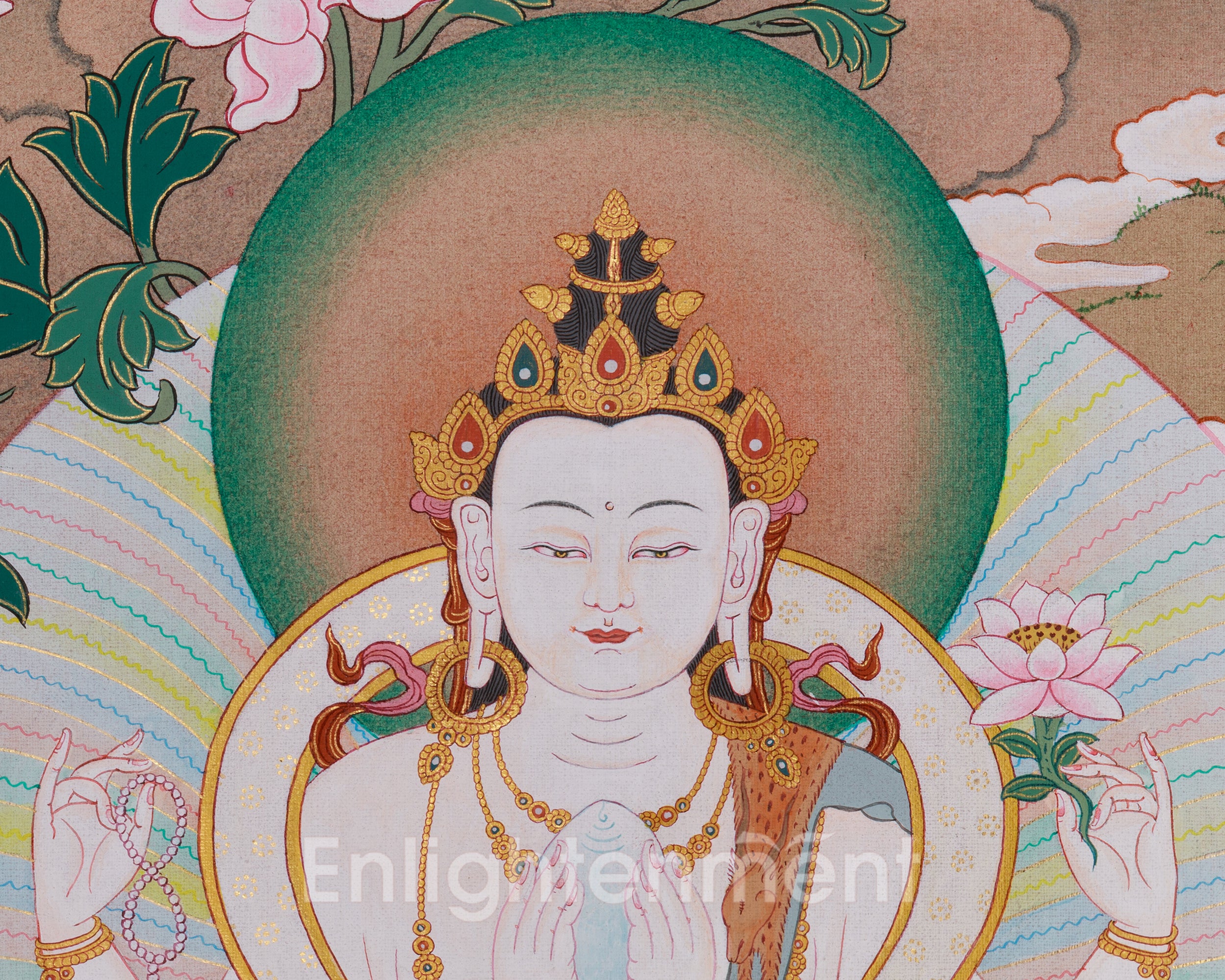 Four Armed Chenrezig Tibetan Artwork | Sacred Compassion Buddha