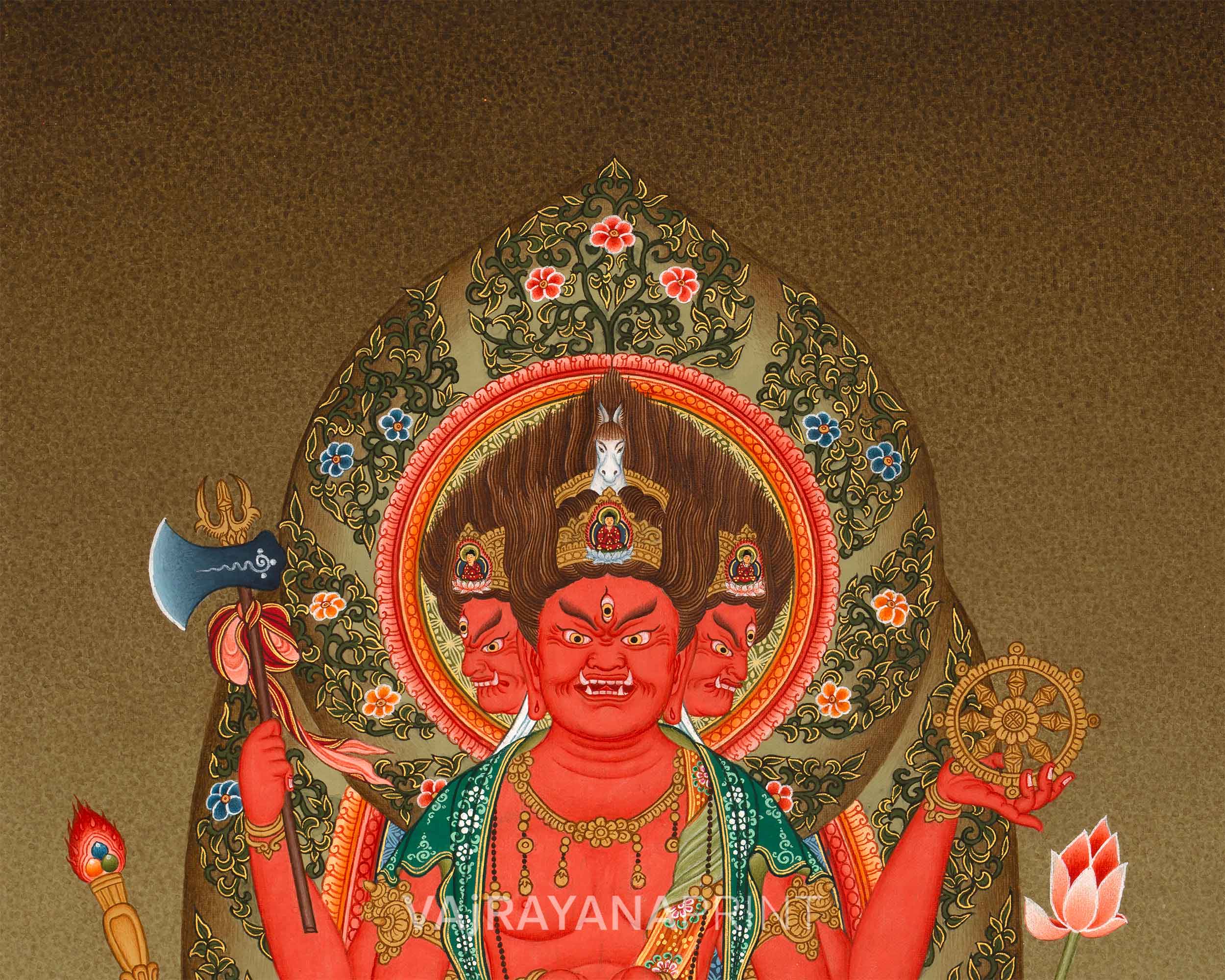 High-Quality Hayagriva Mantra Practice Giclee Print | Buddhist Deity Art Canvas Print For Daily Prayers
