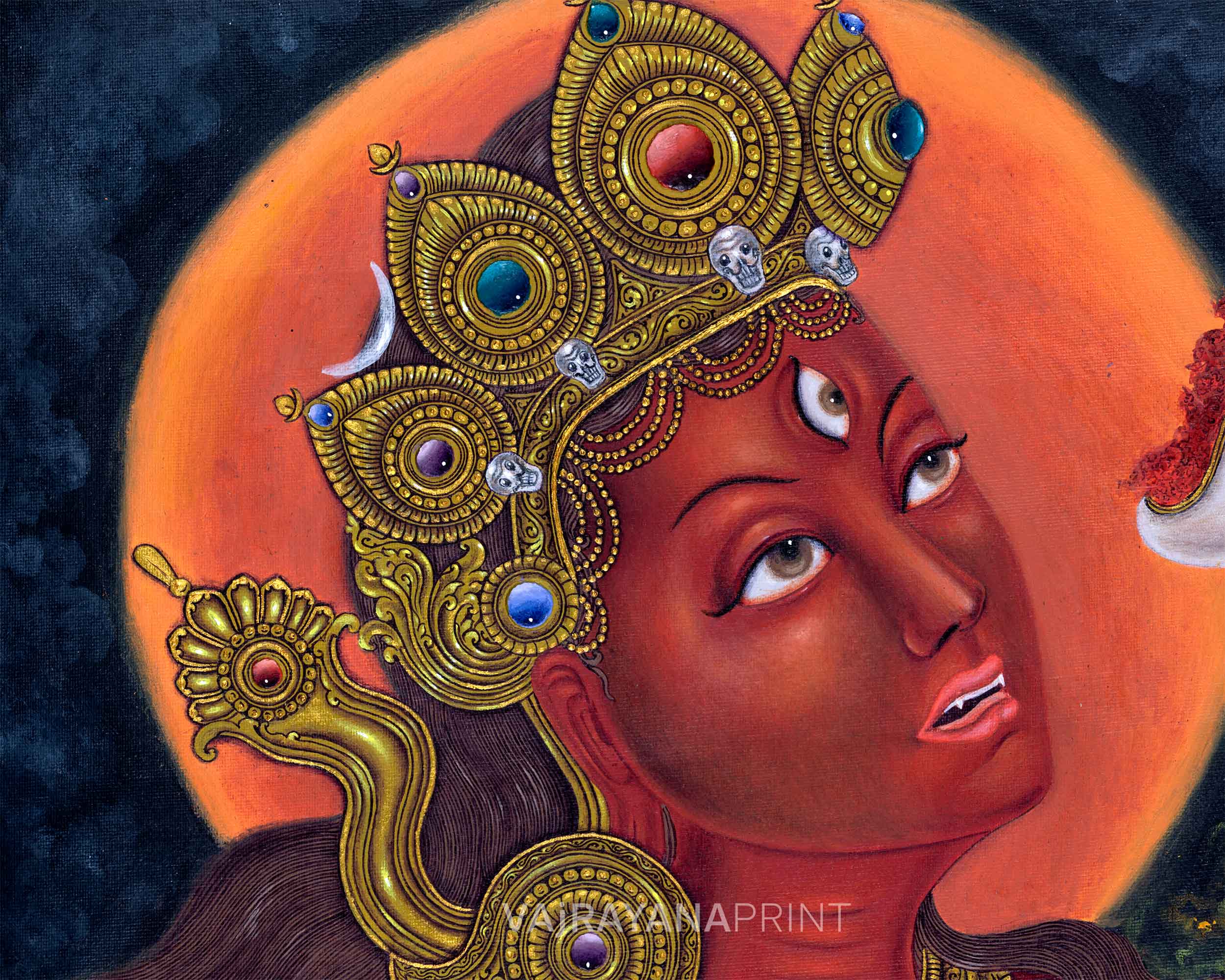 Vajrayogini Empowerment Paubha Print | Dakini Art Print For Room Decoration