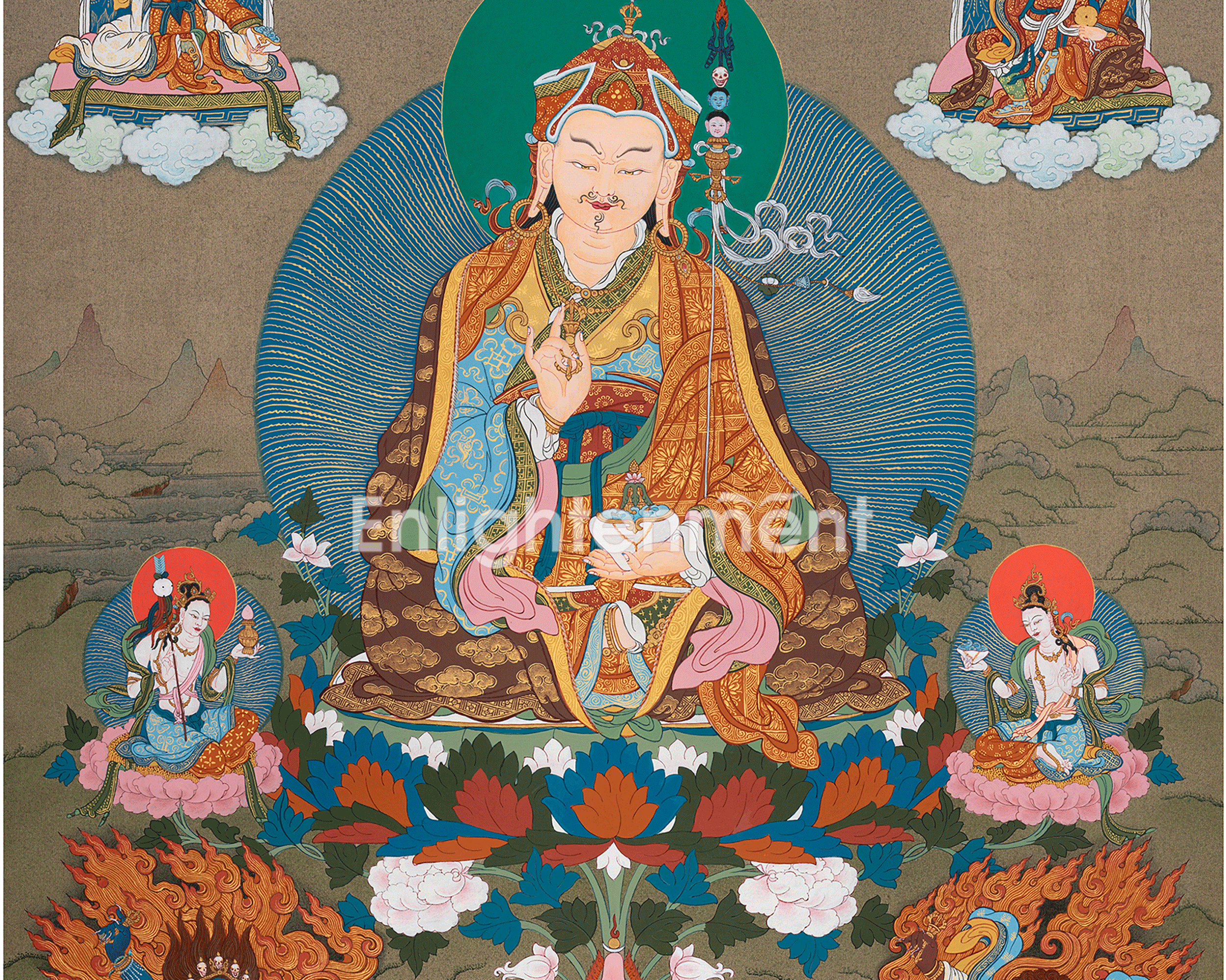 Traditional Hand Painted Guru Sangye Thangka | Art Of Guru Rinpoche, The Lotus Born