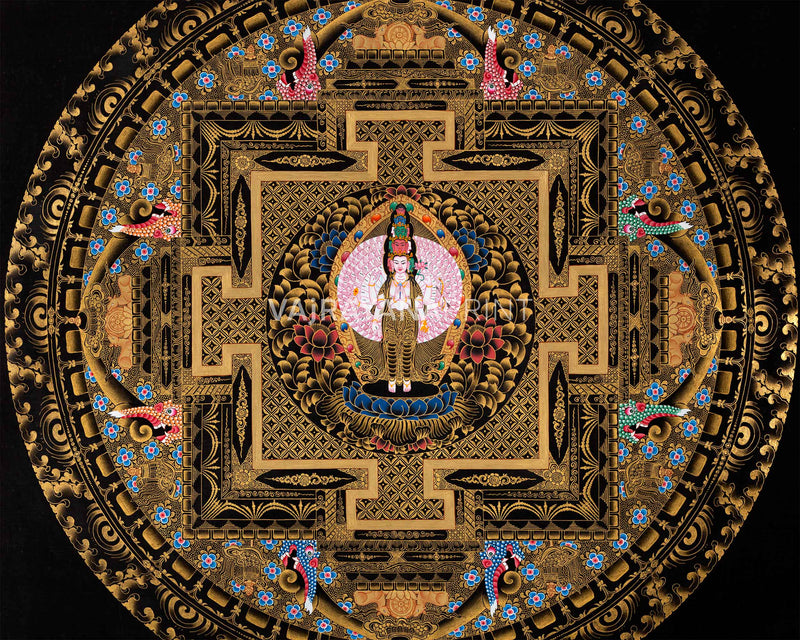 Avalokiteshvara Mandala Print For Practice Of Compassion | High Quality Giclee Print For Room Decor