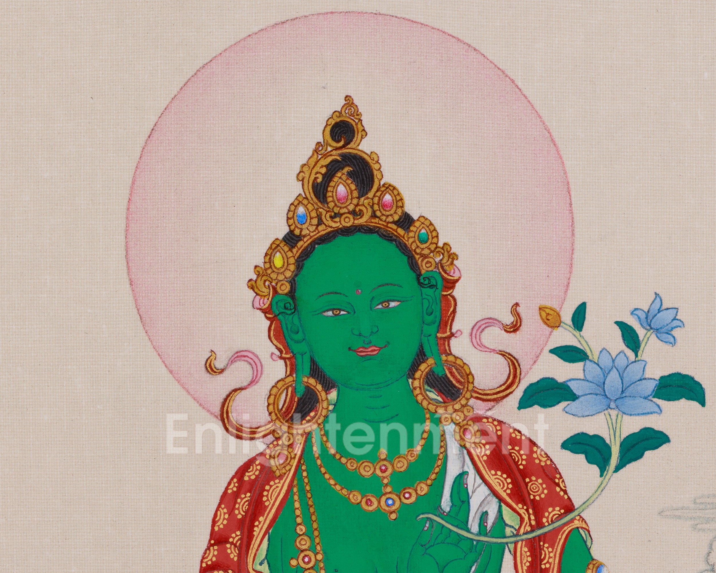 Goddess Shyama Tara Painting | Tibetan Female Buddhist Deity