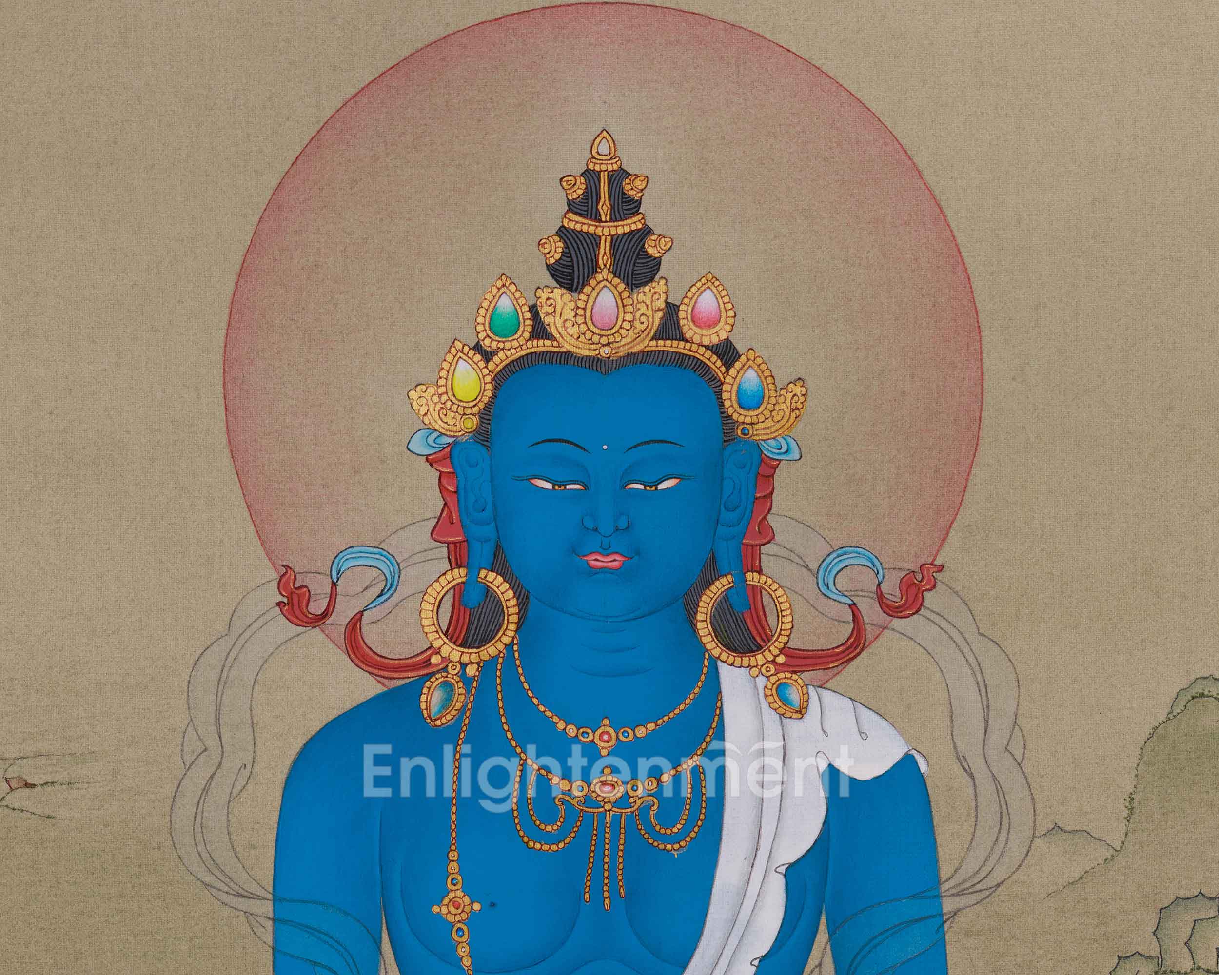 Buddhist Protector Mitrupa Thangka | A Sacred Guardian of Wisdom