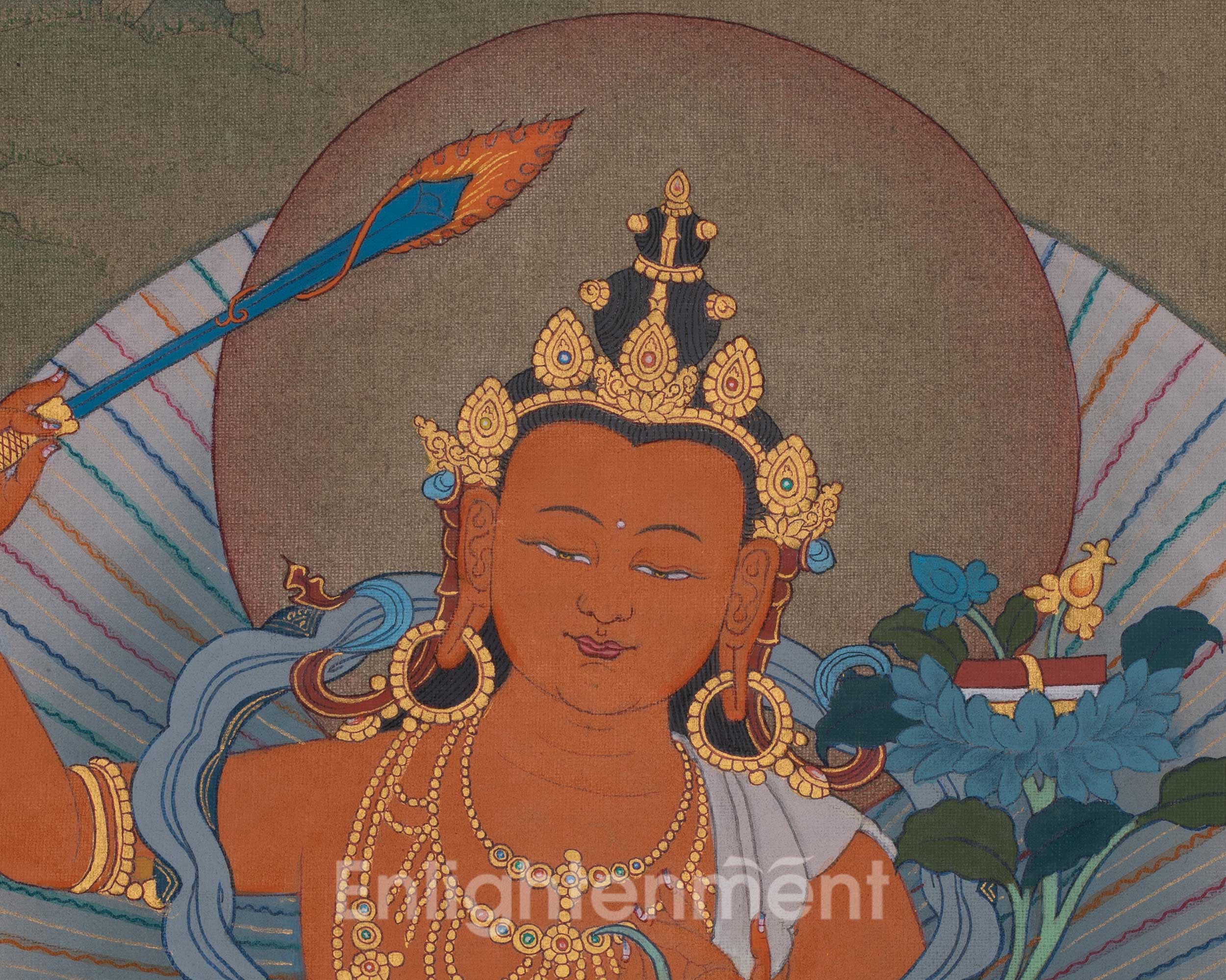 Manjushri With Chenrezig And Vajrapani Art | Wisdom, Compassion, And Power