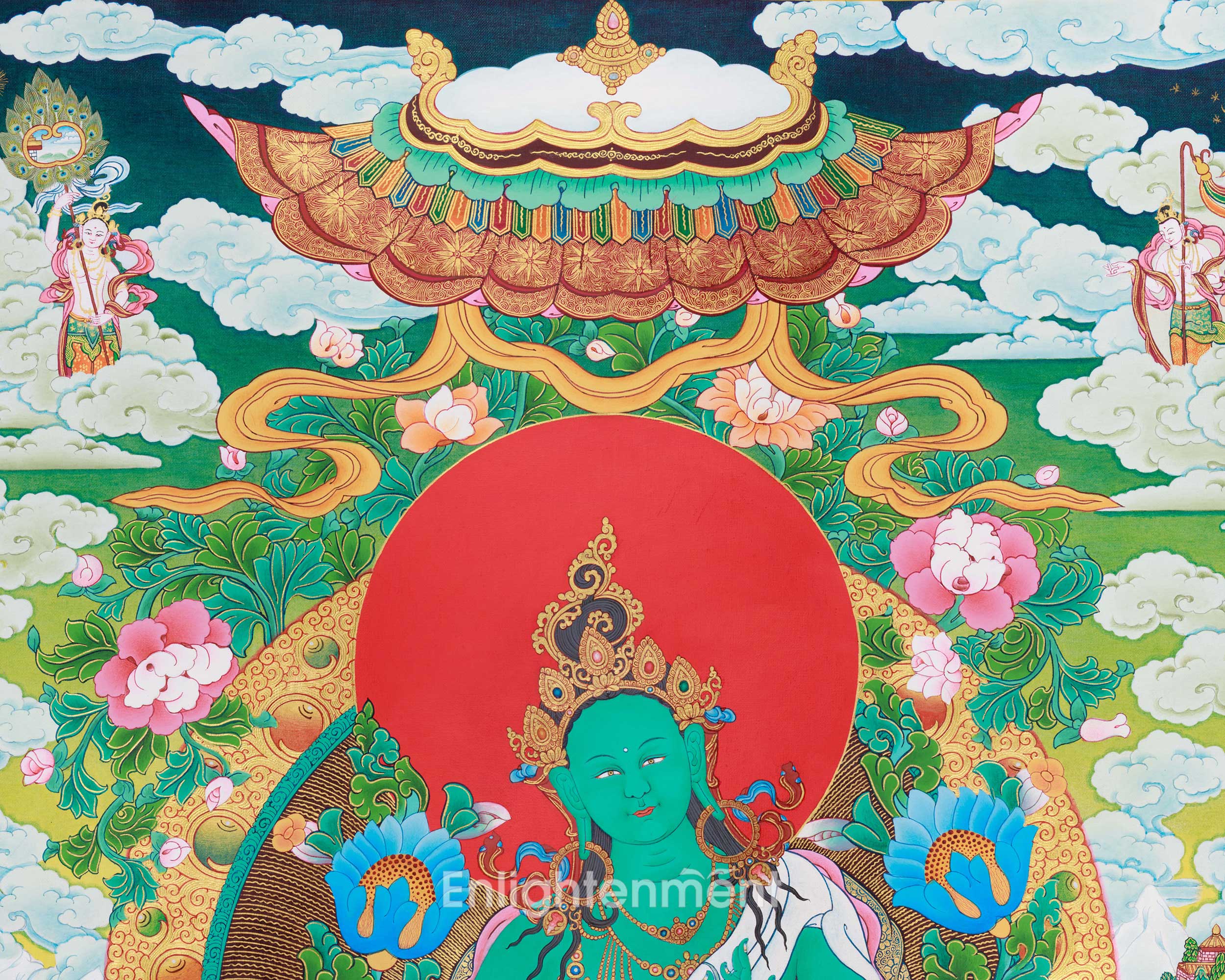 Green Tara Deity Thangka | Sacred Tibetan Art for Daily Practice