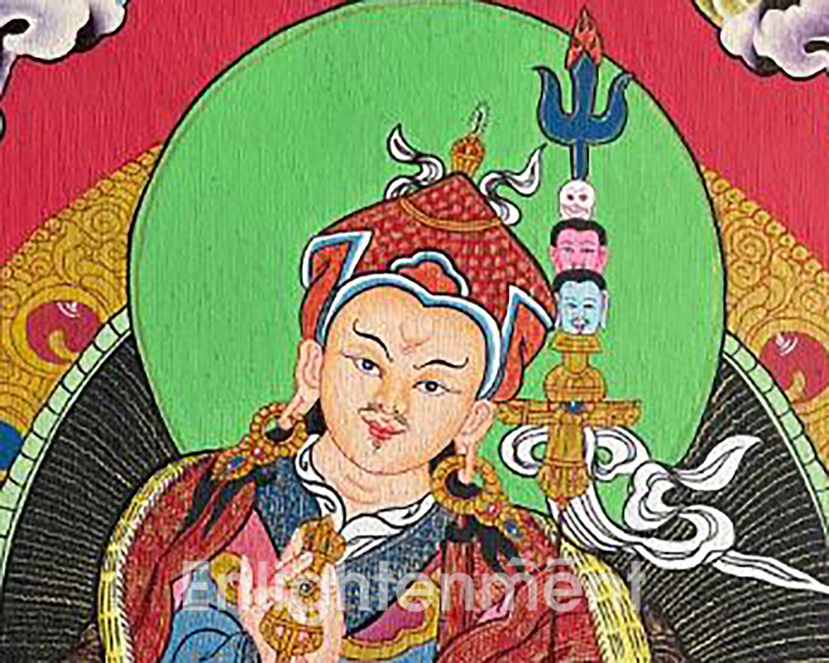 Original Hand-Painted Guru Rinpoche Thangka Painting | Fine Quality Sacred Art |