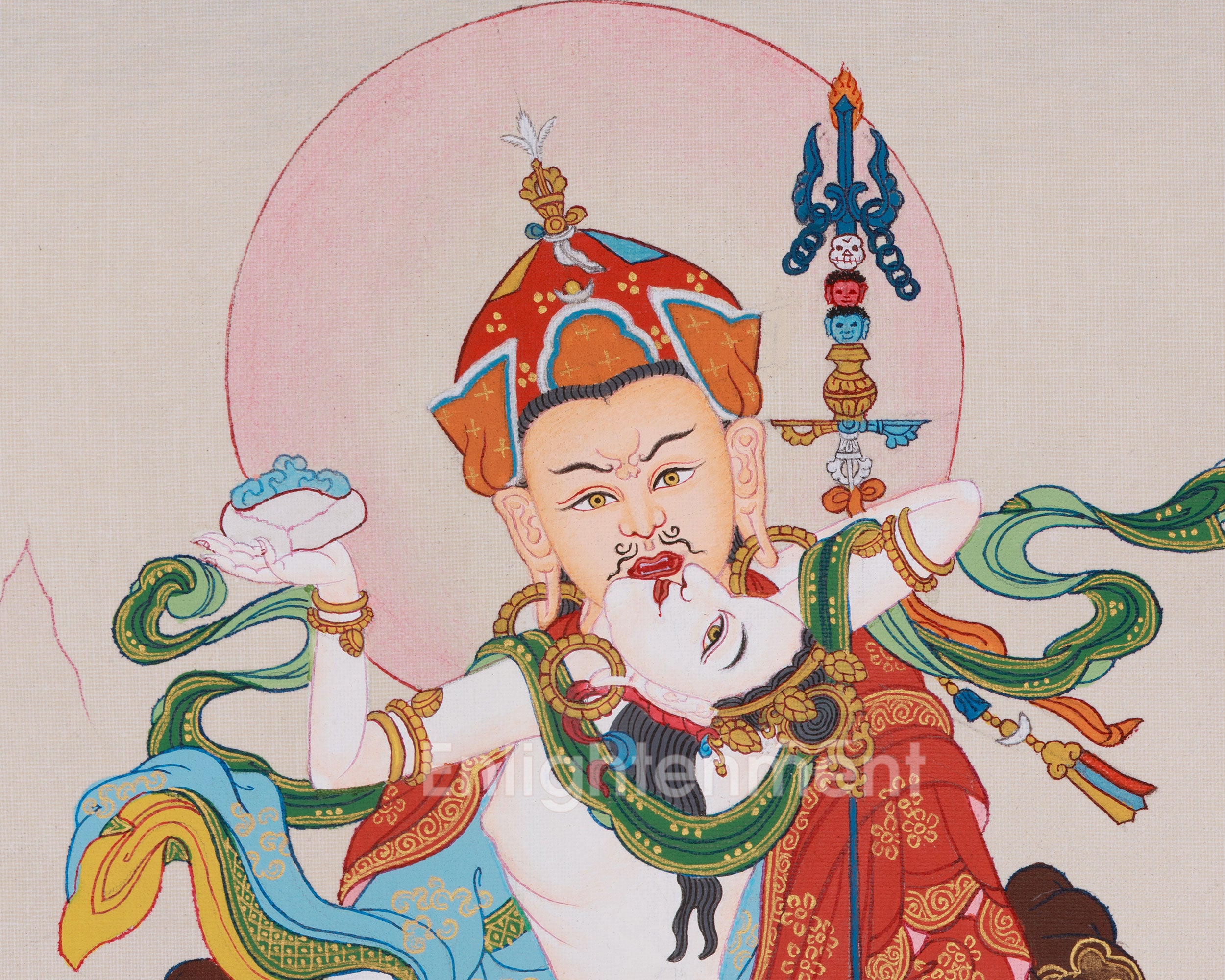 Sacred Art of Guru Rinpoche With Consort | A Divine Representation of Wisdom