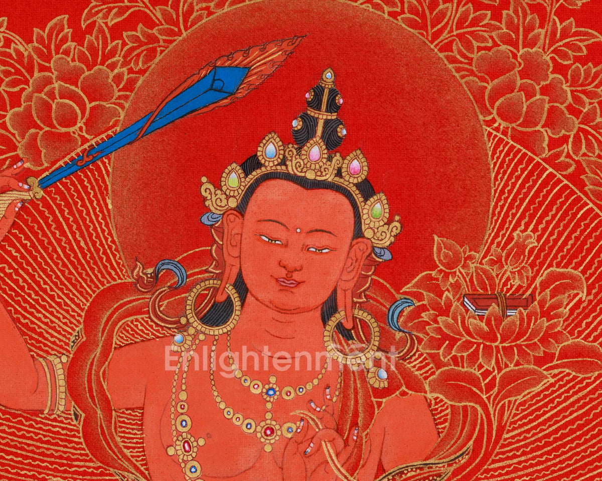 Manjushri Thangka Sword of Enlightenment | The Bodhisattva of Wisdom