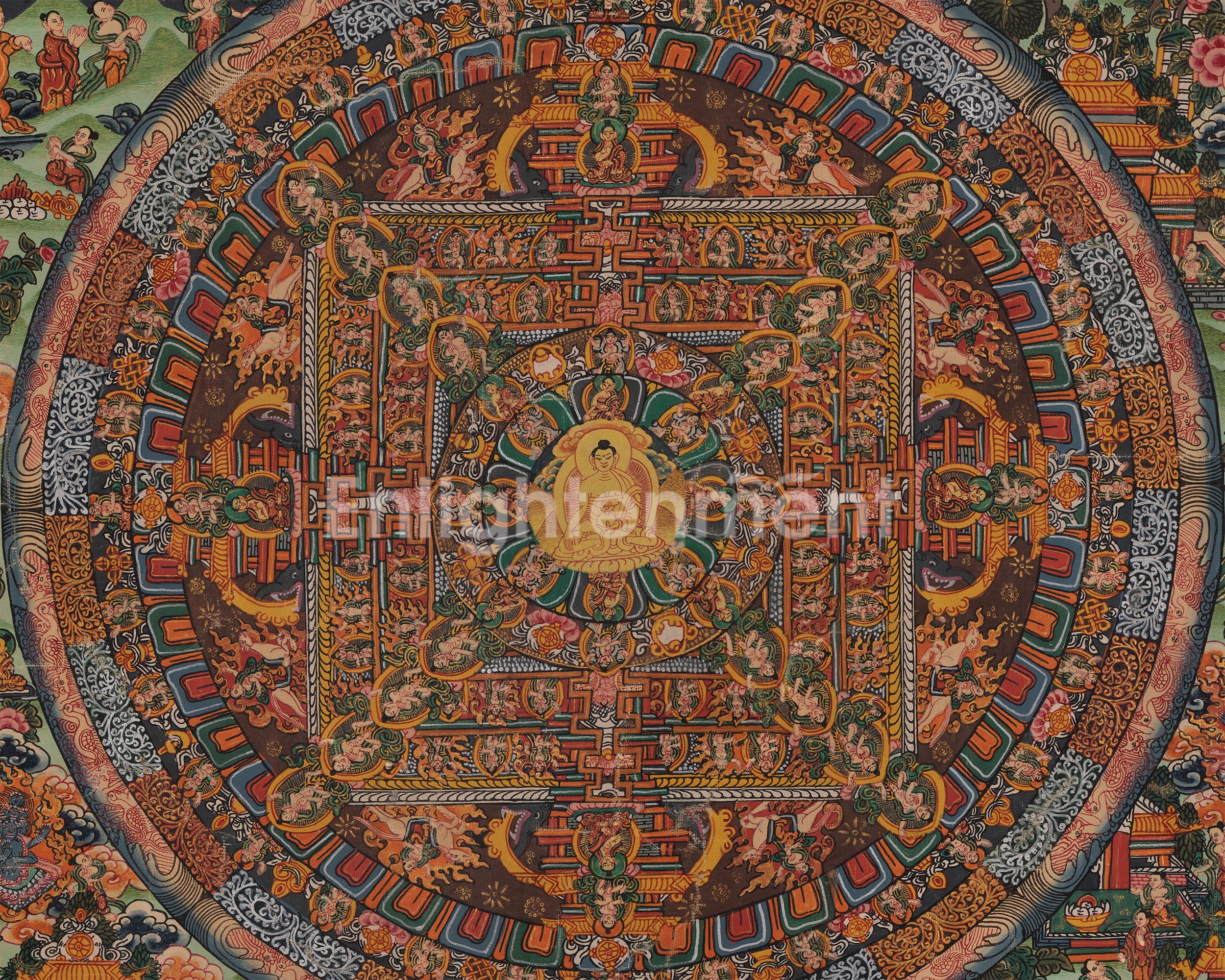 Vintage Shakyamuni Buddha Thangka | Hand-painted Thangka
