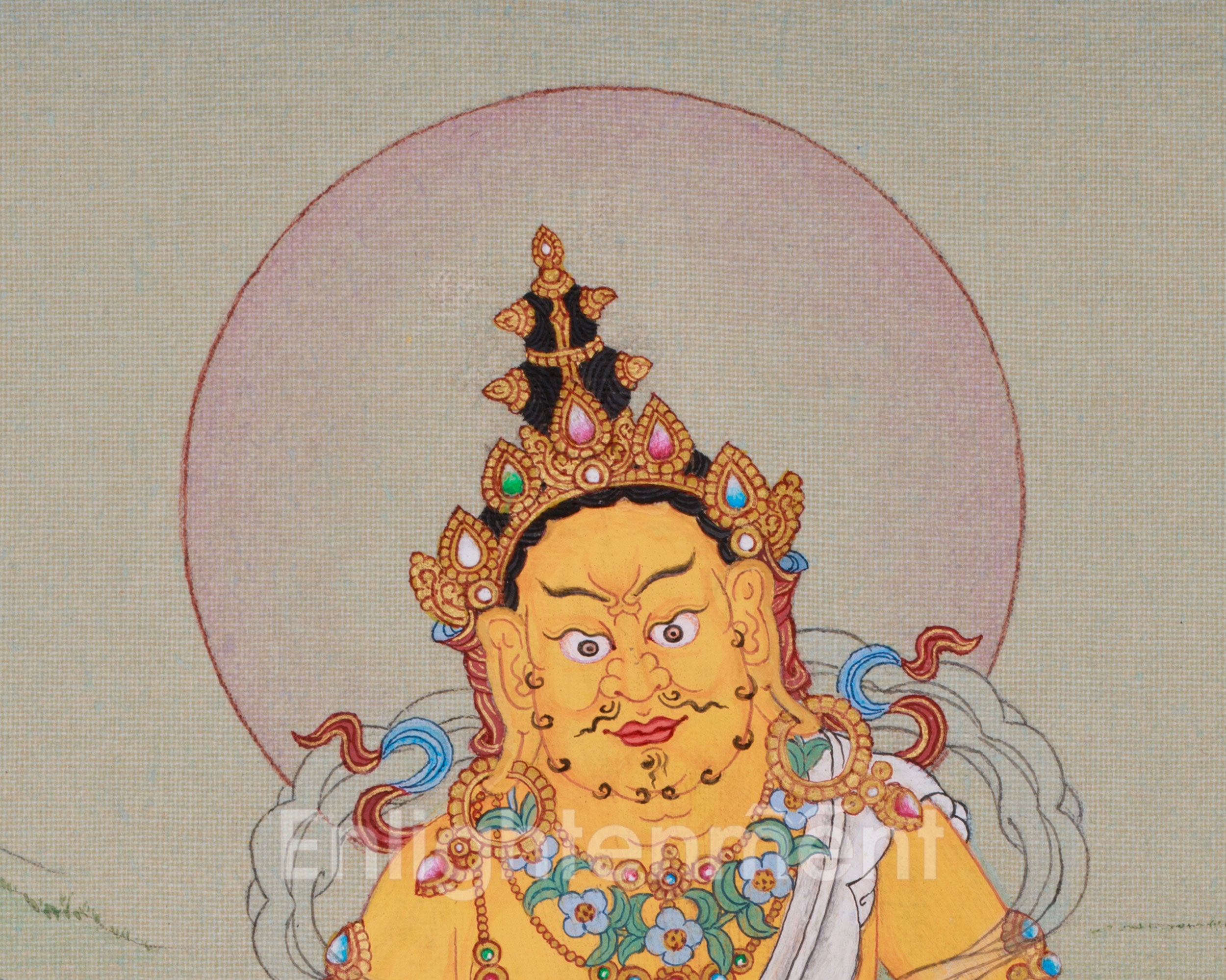 Mini Yellow Dzambhala | Tibetan Buddhist Prosperity Art