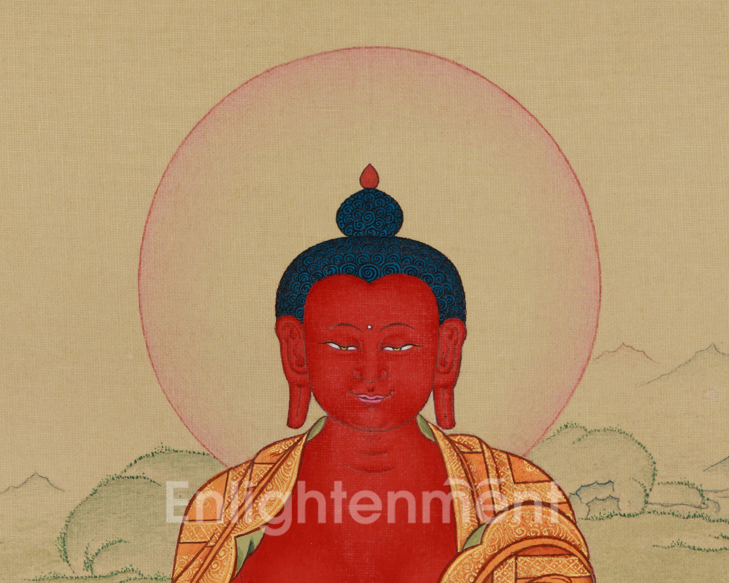 Hand-Painted Sacred Amida Buddha | Compassion & Enlightenment