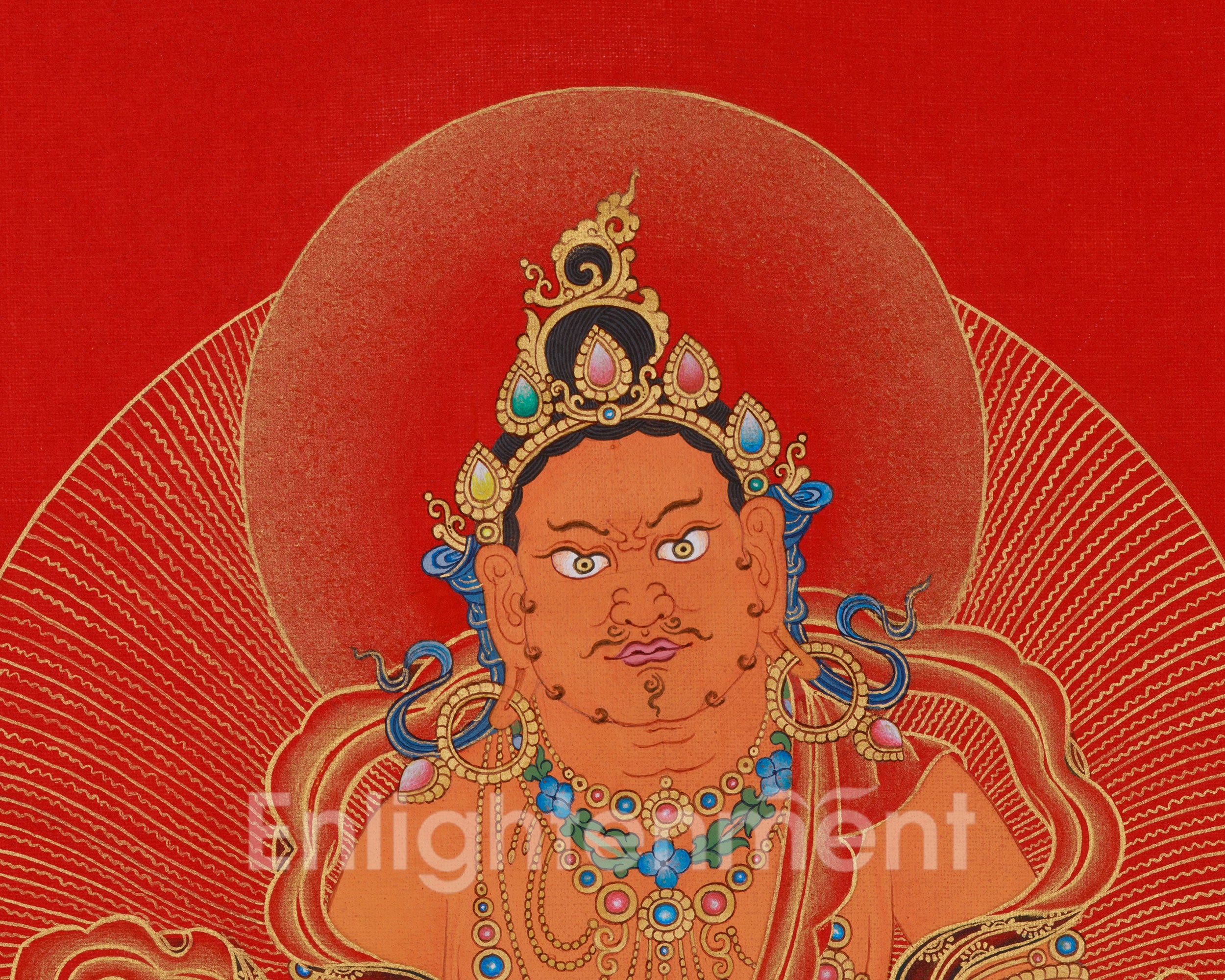 God of Abundance, Dzambhala Thangka, Tibetan Buddhist Wealth Deity