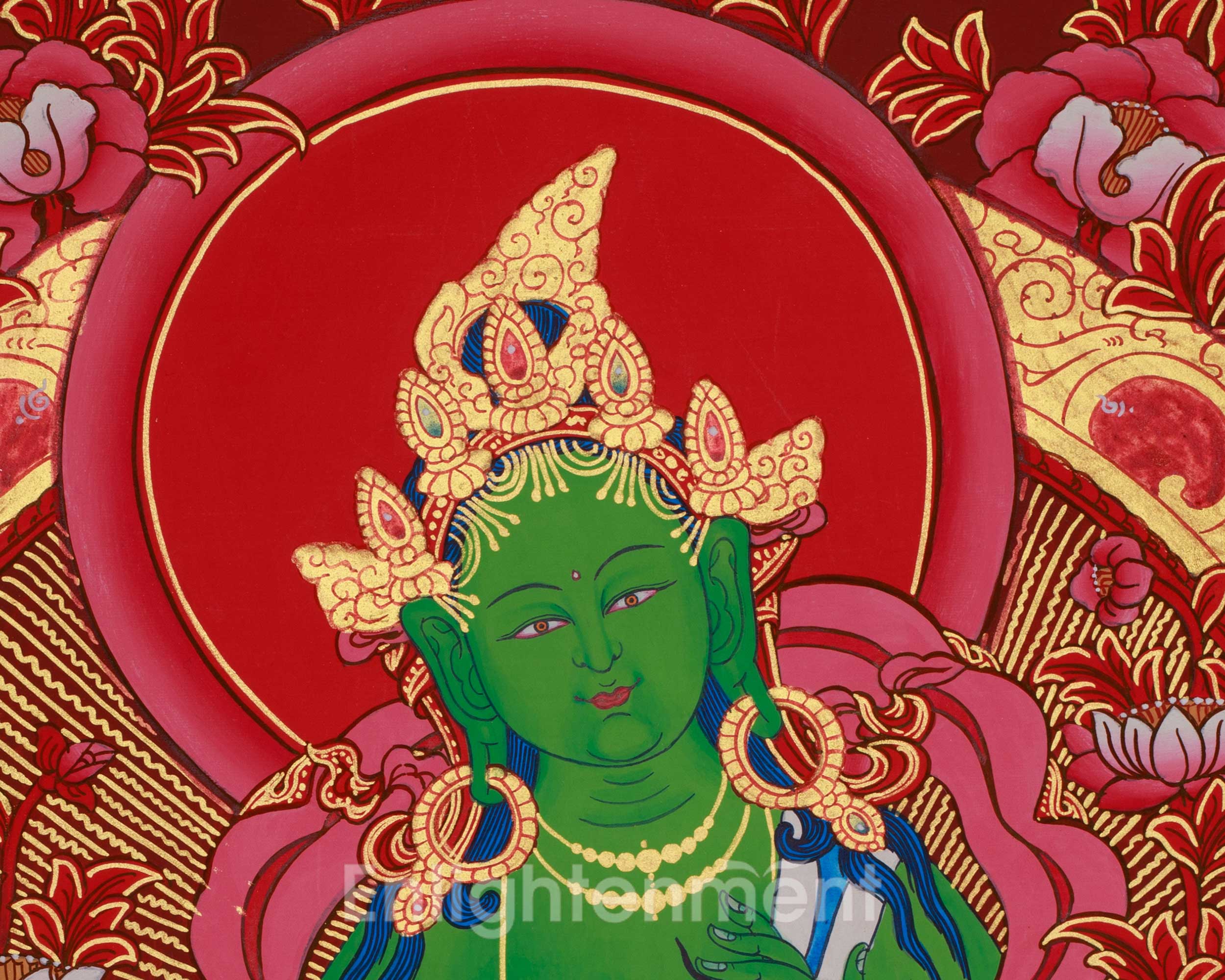 Himalayan Deity Green Tara Thangka | Hand Painted Tibetan Buddhist Art | Mother of Liberation