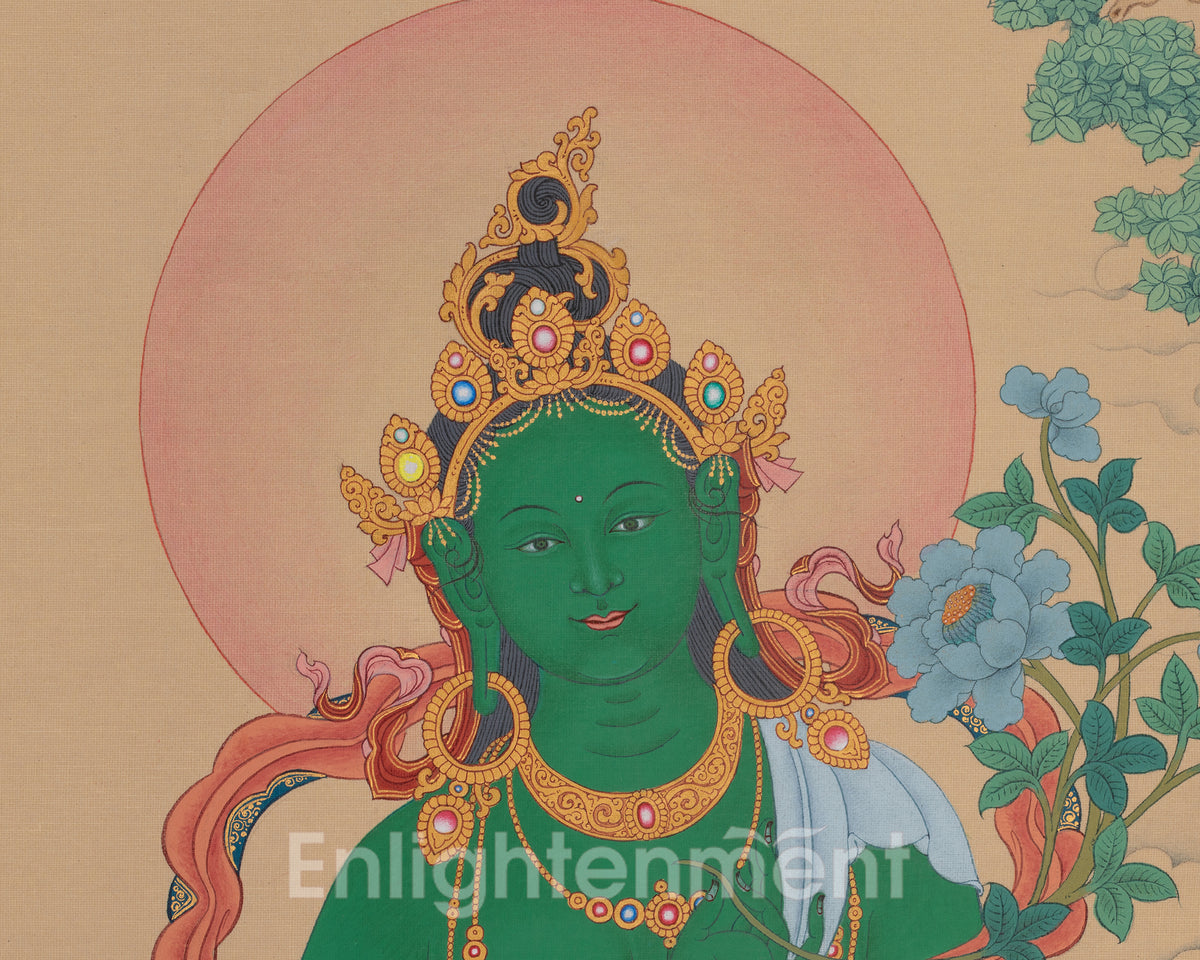 Green Tara Traditional Thangka | Shyama Tara Artwork
