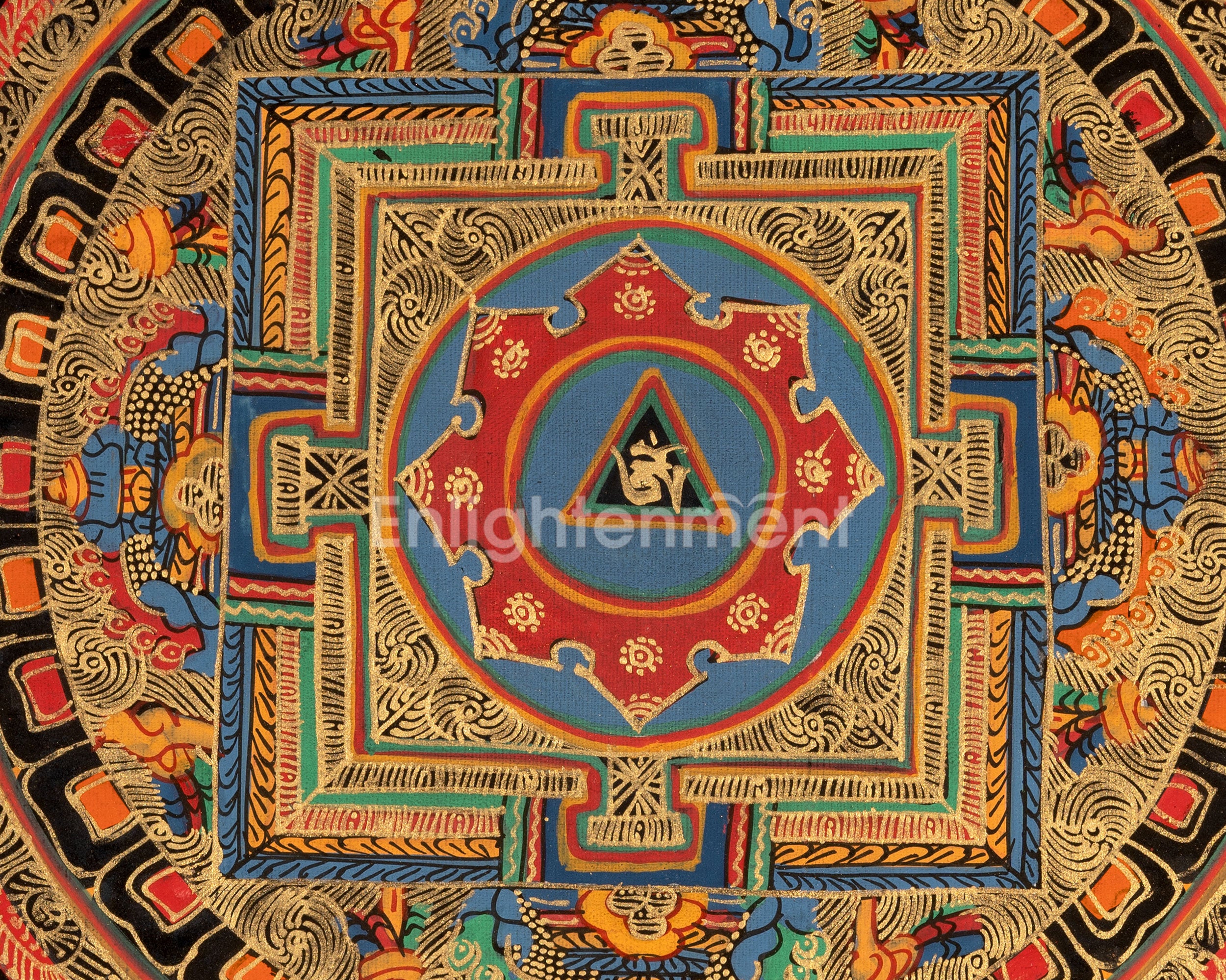 Tibetan Om Mandala Thangka | Sacred Art of Creation and Meditation