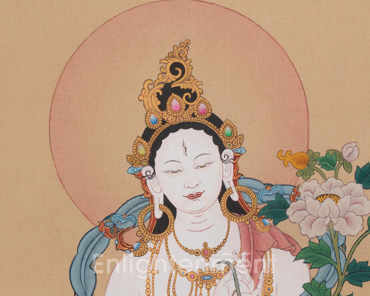 White Tara Devotional Thangka | Sita Tara | Healing Goddess