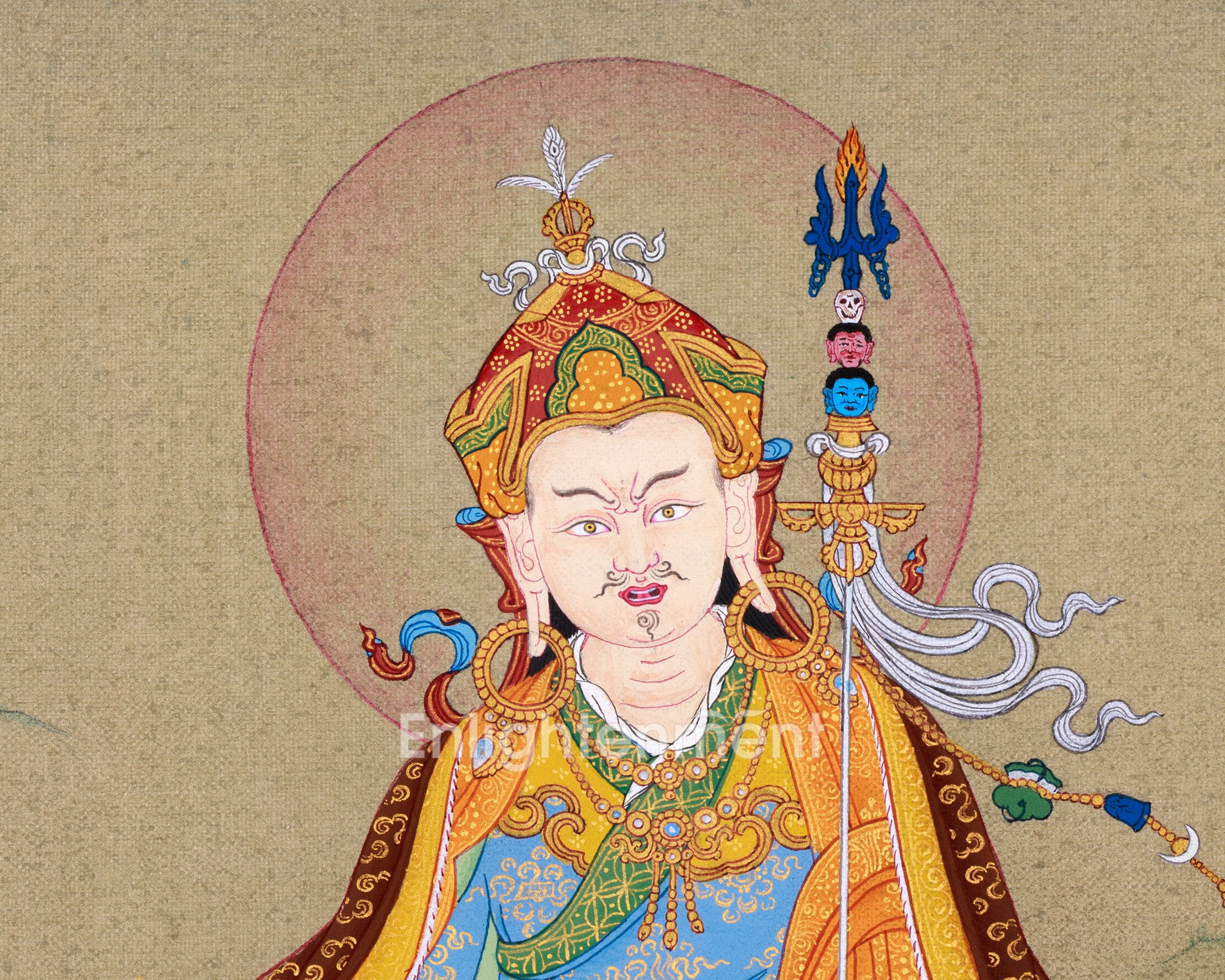 The Lotus-Born Master | Guru Padmasambhava Thangka | Tibetan Artwork