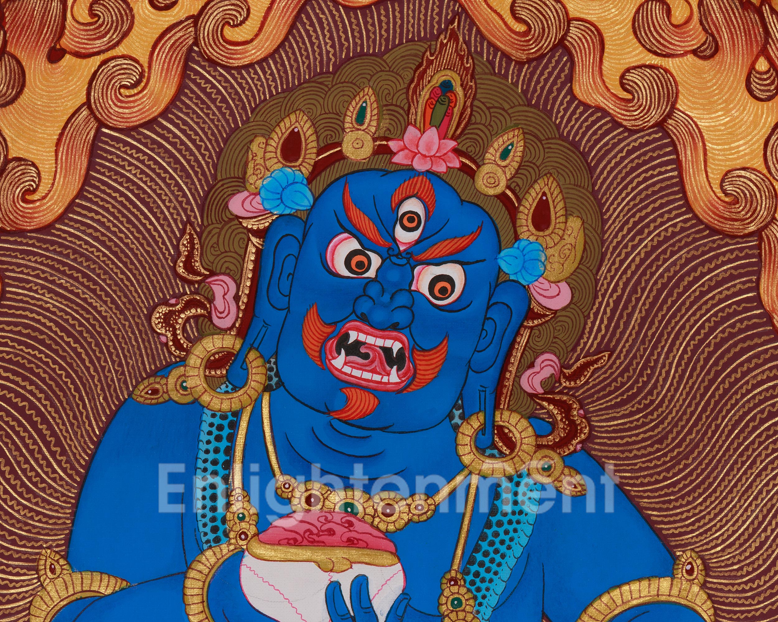 Traditional Thangka of Black Dzambhala | Dispeller of Obstacles and Bestower of Abundance