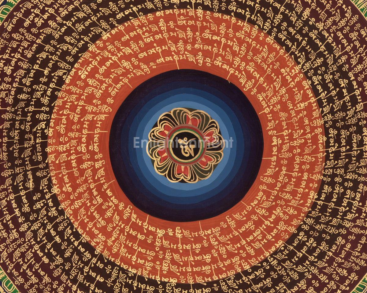 Mantra Mandala Cosmic Art | Vajrayana Sacred Artwork | Meditation Altar