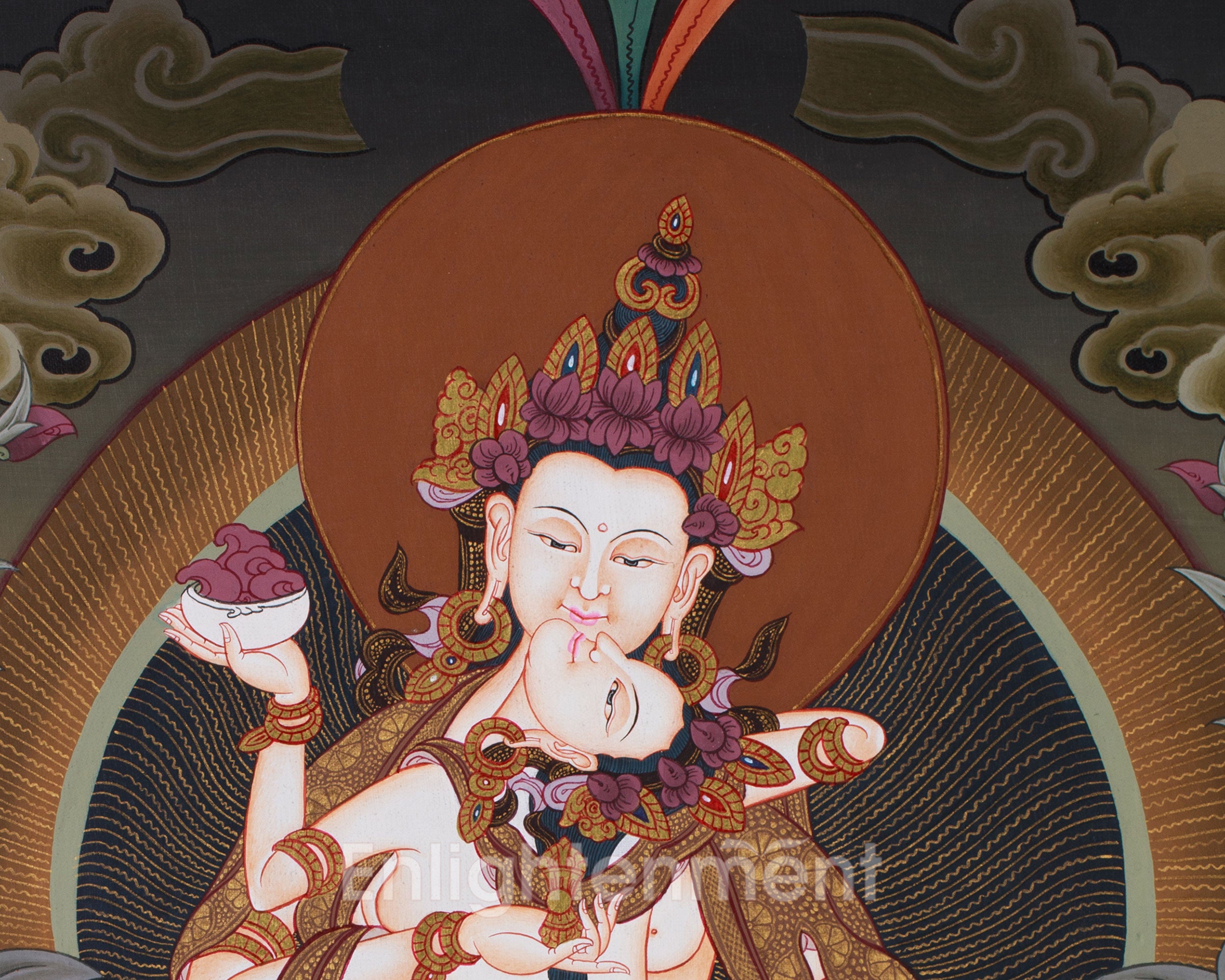Vajrasattva Yab Yum Thangka with Consort | Sacred Purification Deity