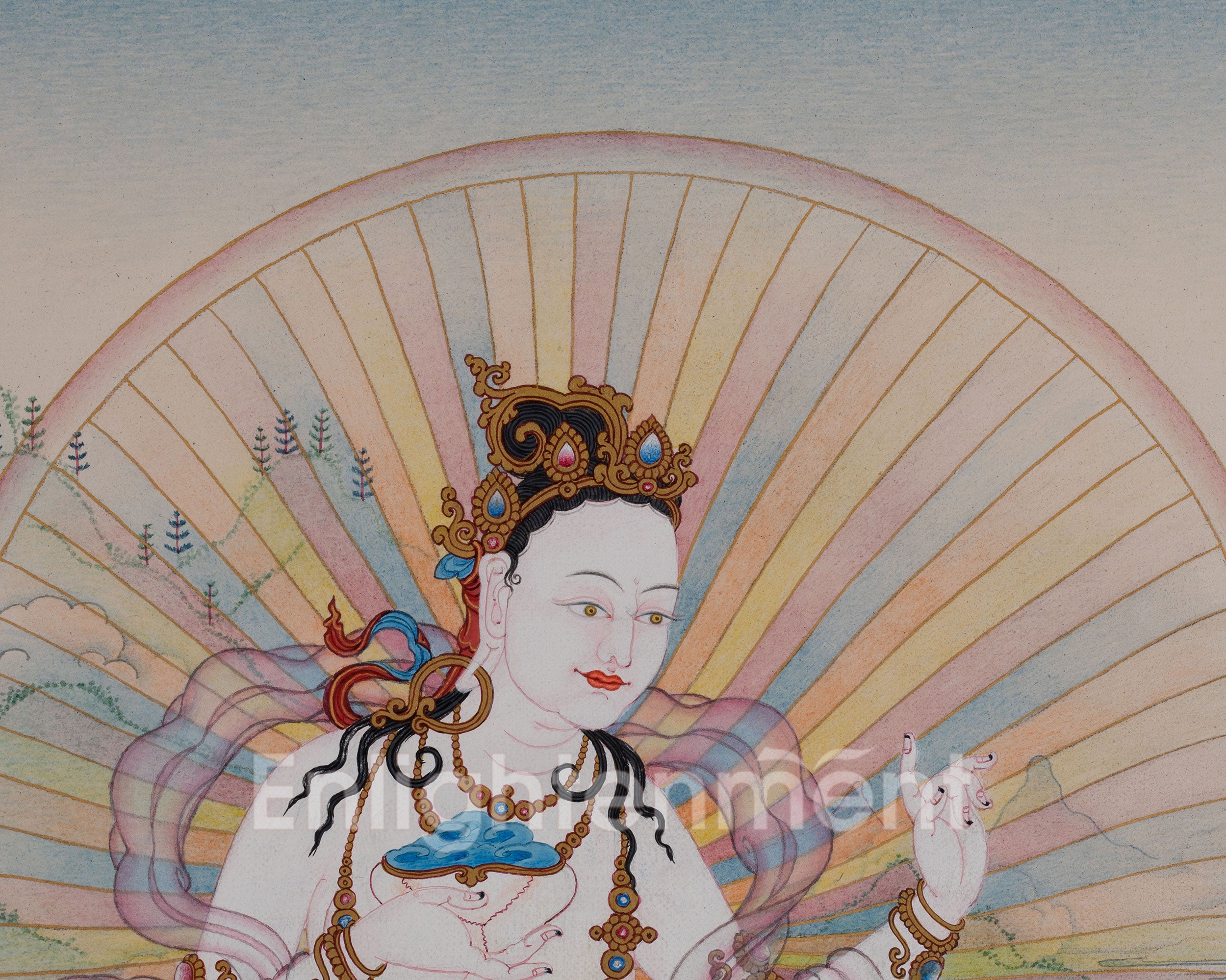 Deity of Blissful Wisdom, Sukha Siddhi Thangka | Traditional Karma Gadri Style