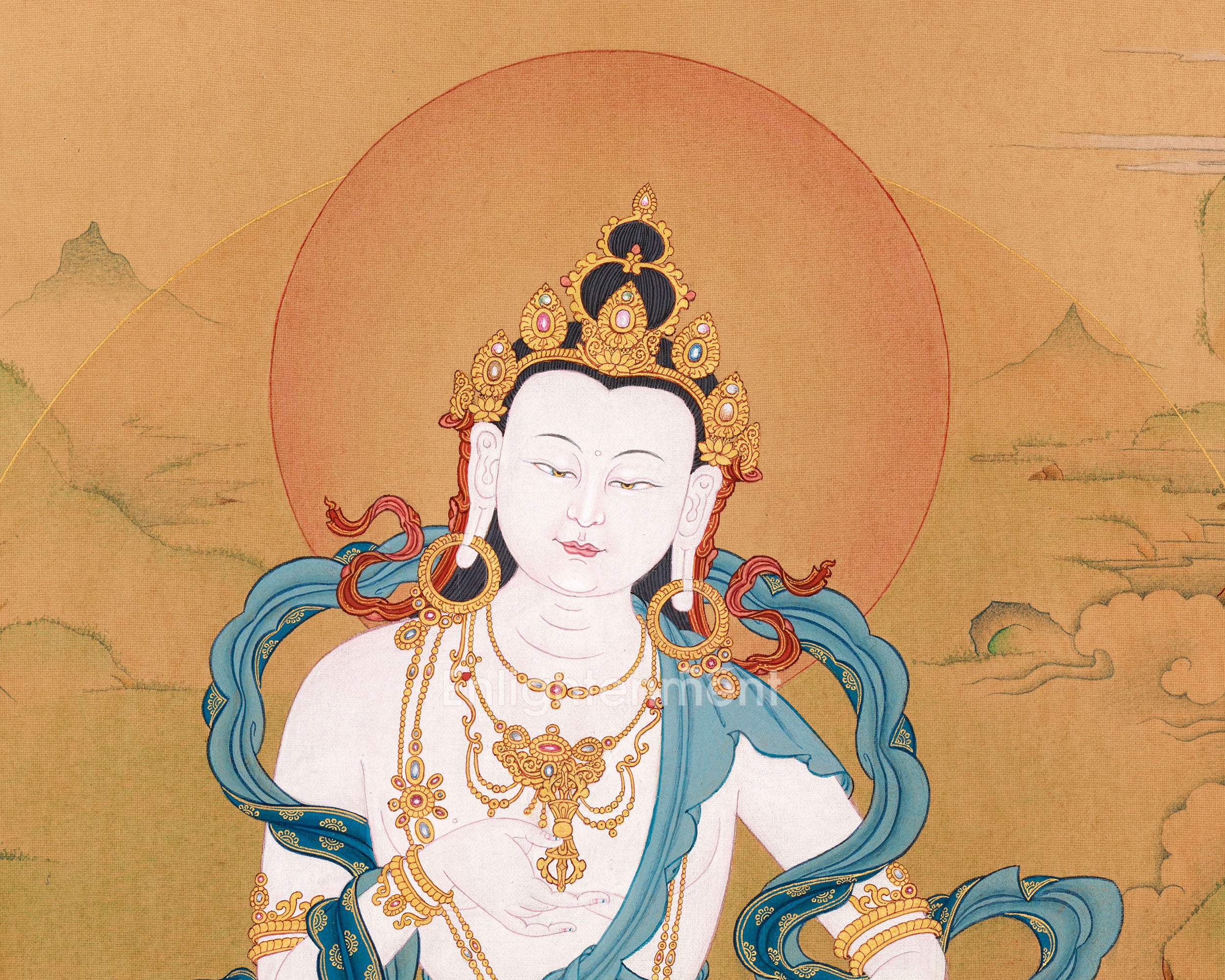 Exclusive Vajrasattva Thangka | Divine Purification Art | Tibetan Lhasa Stone Accents