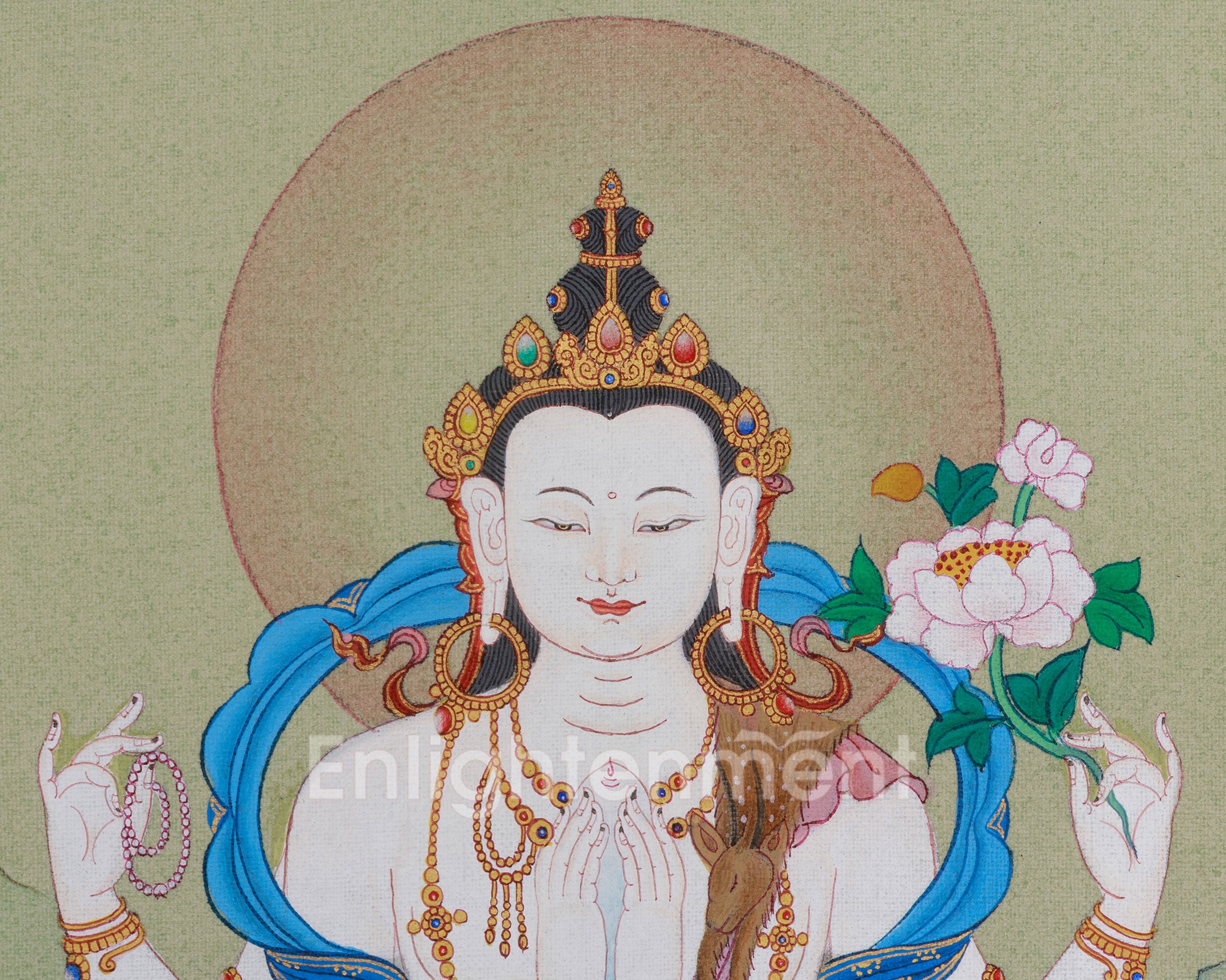 Traditional Art of Four-Armed Chenrezig | Bodhisattva of Boundless Compassion