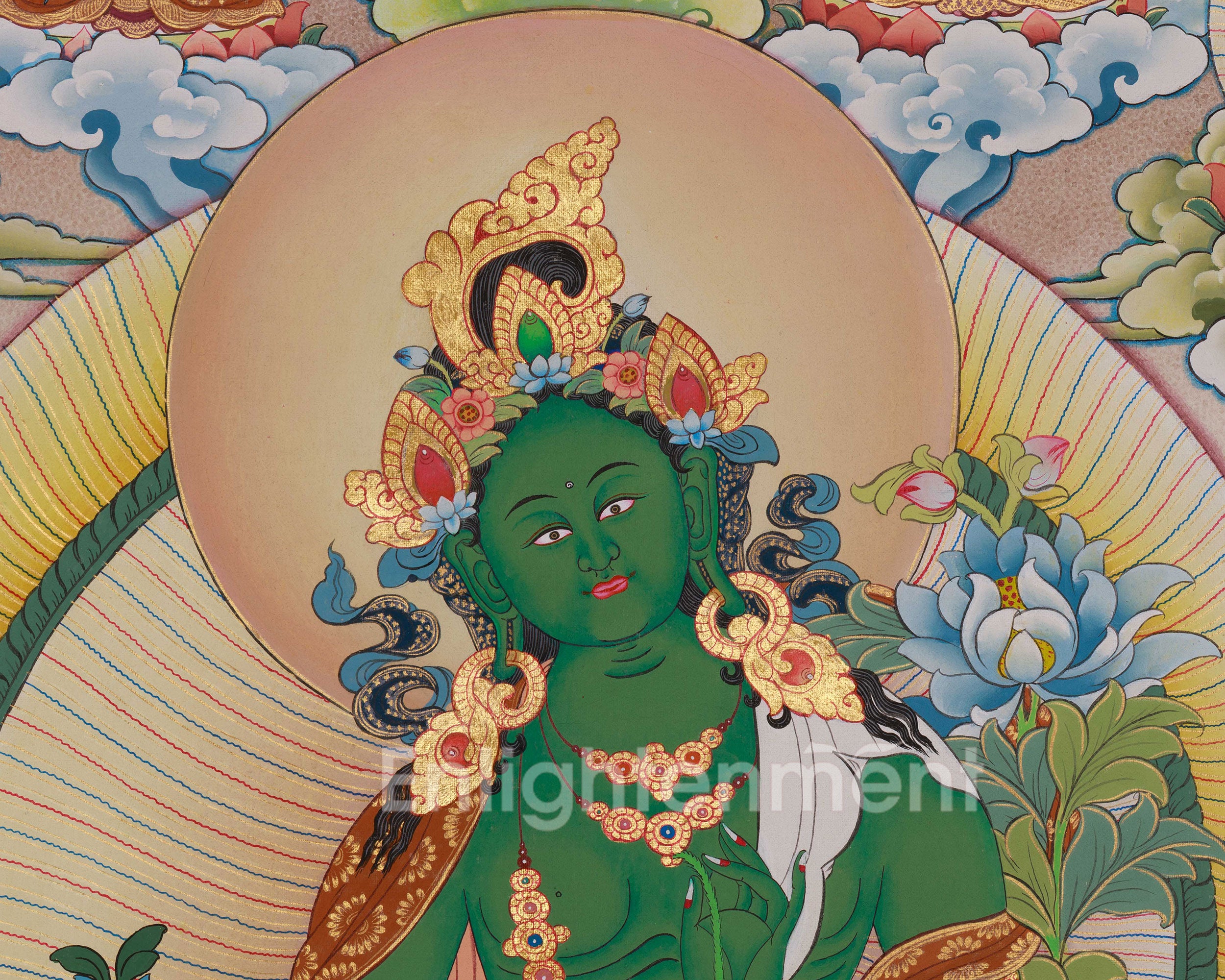 Green Tara Compassion Deity Art | Mother of All Buddha | Shyama Tara