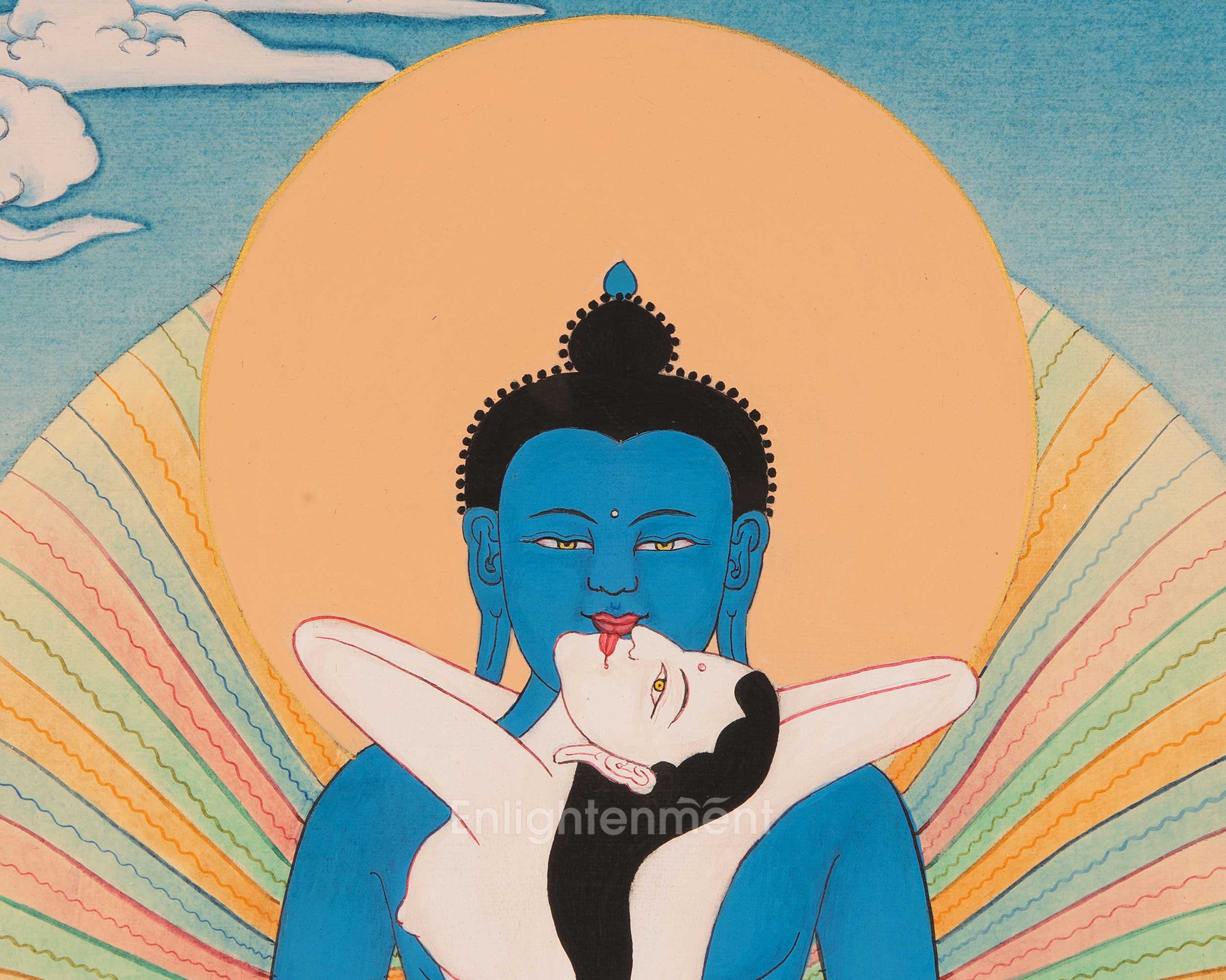 Handmade Samanthabhdara Thangka from Enlightenment Studio | Traditional Tibetan Art |