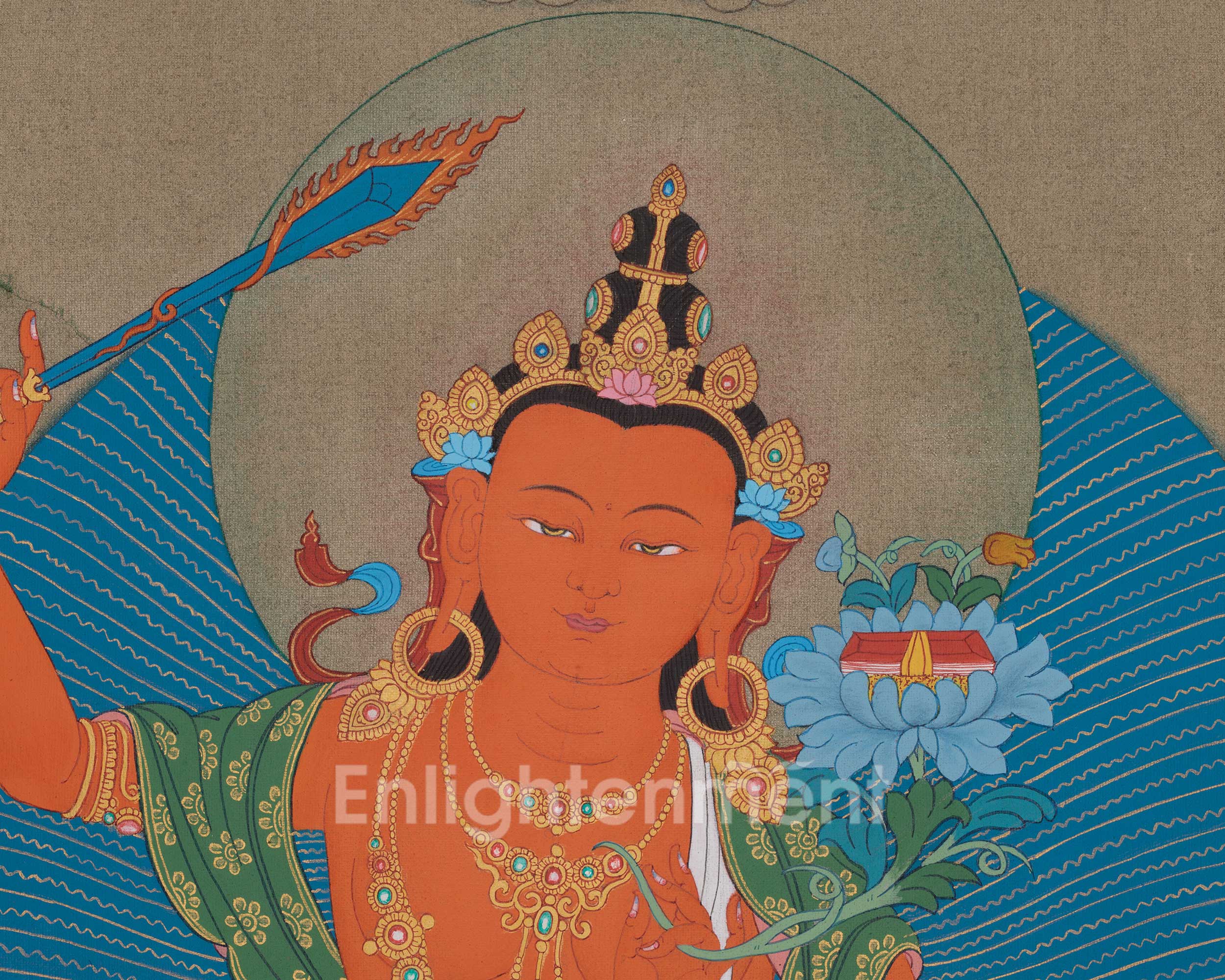 Manjushri Sword of Wisdom Thangka | Protector Deity