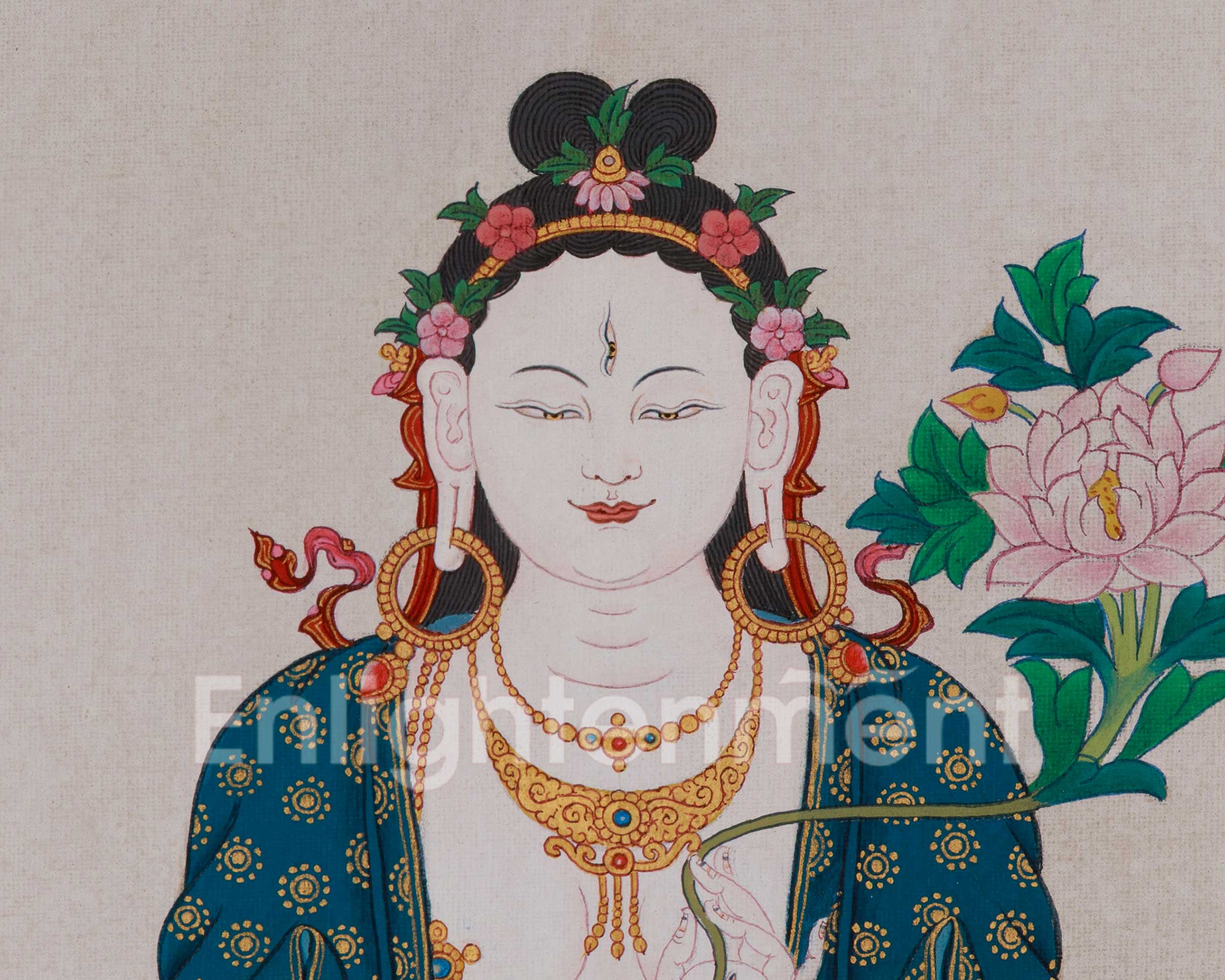 Tibetan deity White Tara Thangka | Longevity Goddess Sita Tara