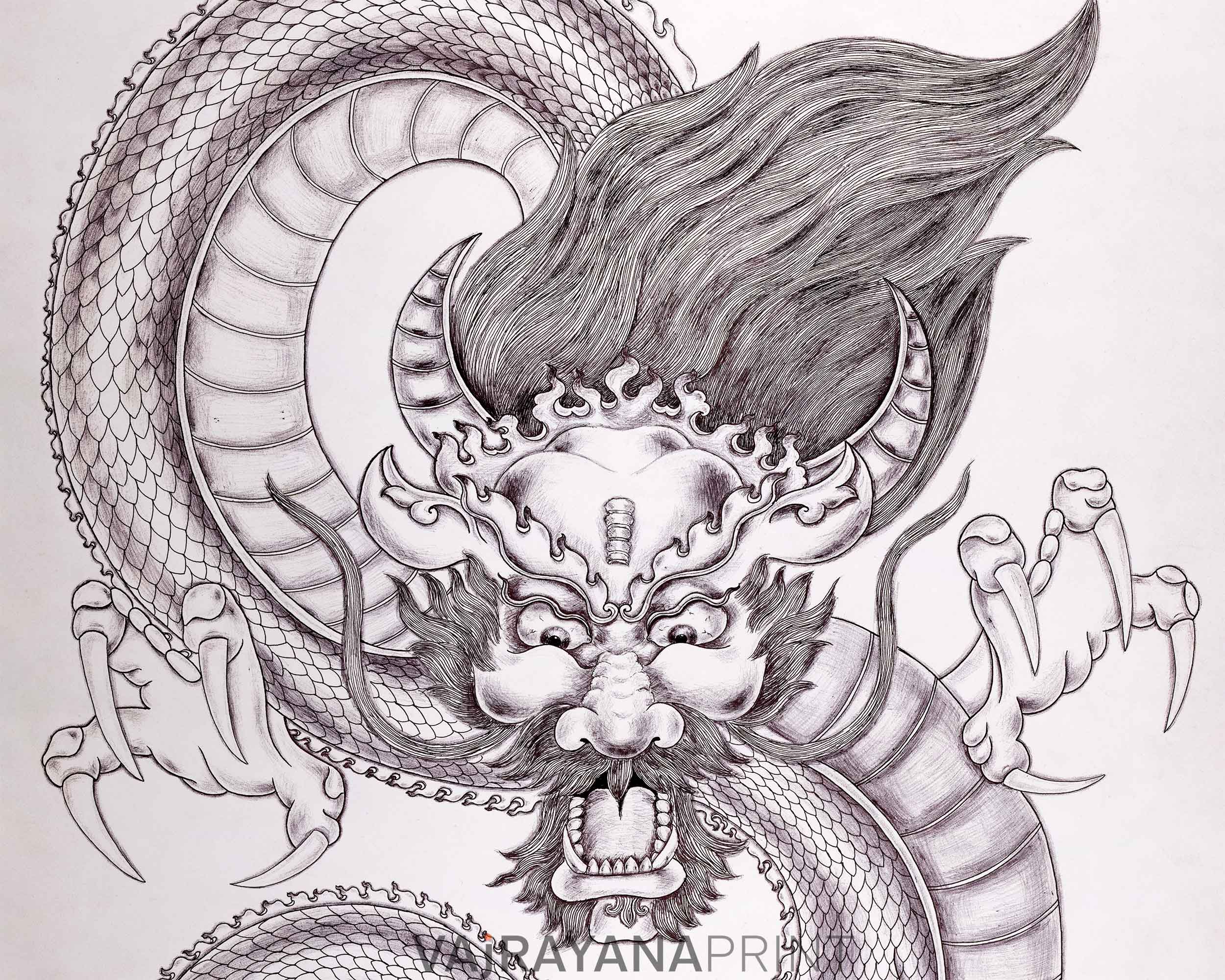 High-Quality Giclee Print Of Dragon In Buddhism | Symbol Of Power, Strength, & Good Fortune