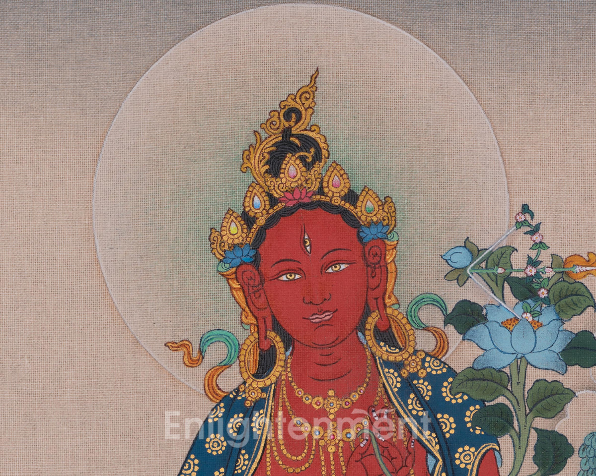 Red Tara Sacred Art | Traditional Representation of Wisdom and Spiritual Power | Meditation Altar