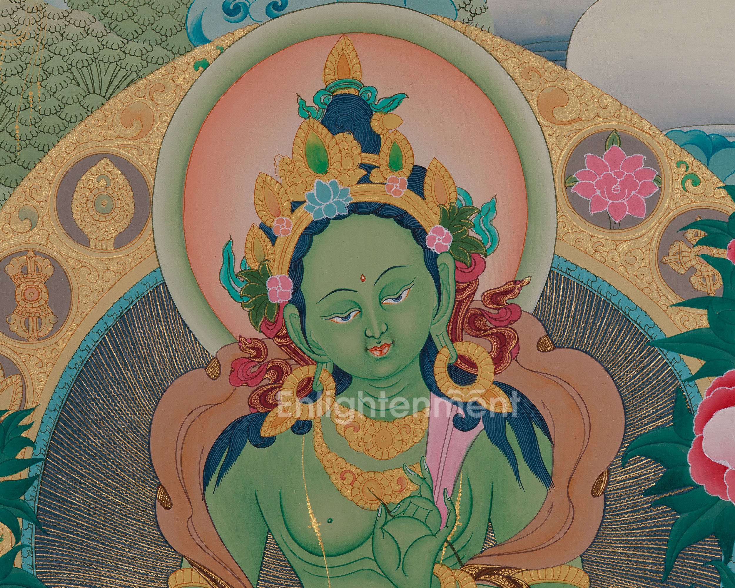 Himalayan Green Tara Art | Divine Compassion | Meditation Altar