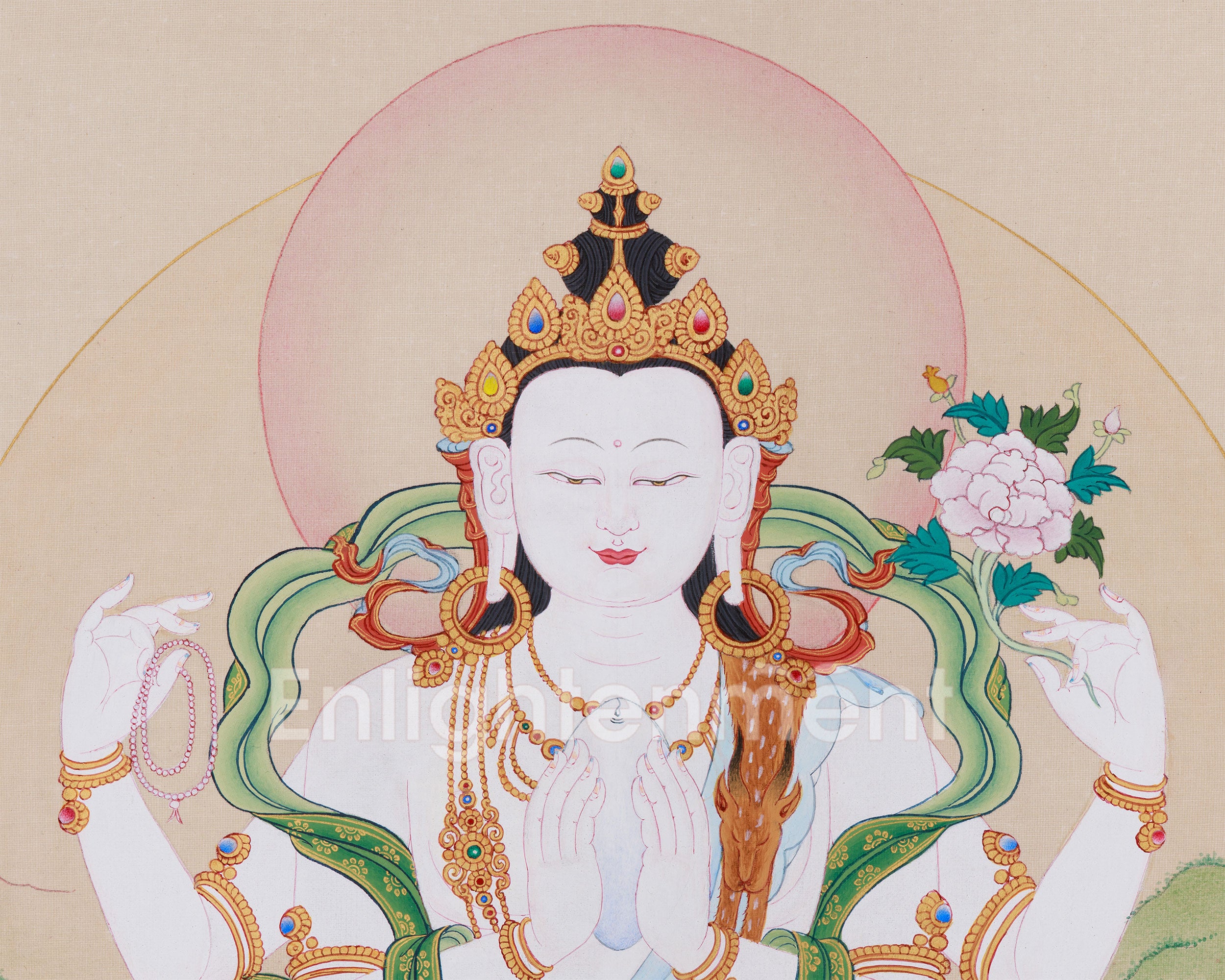 Tibetan Bodhisattva Four Armed Chenrezig | Buddha of Compassion