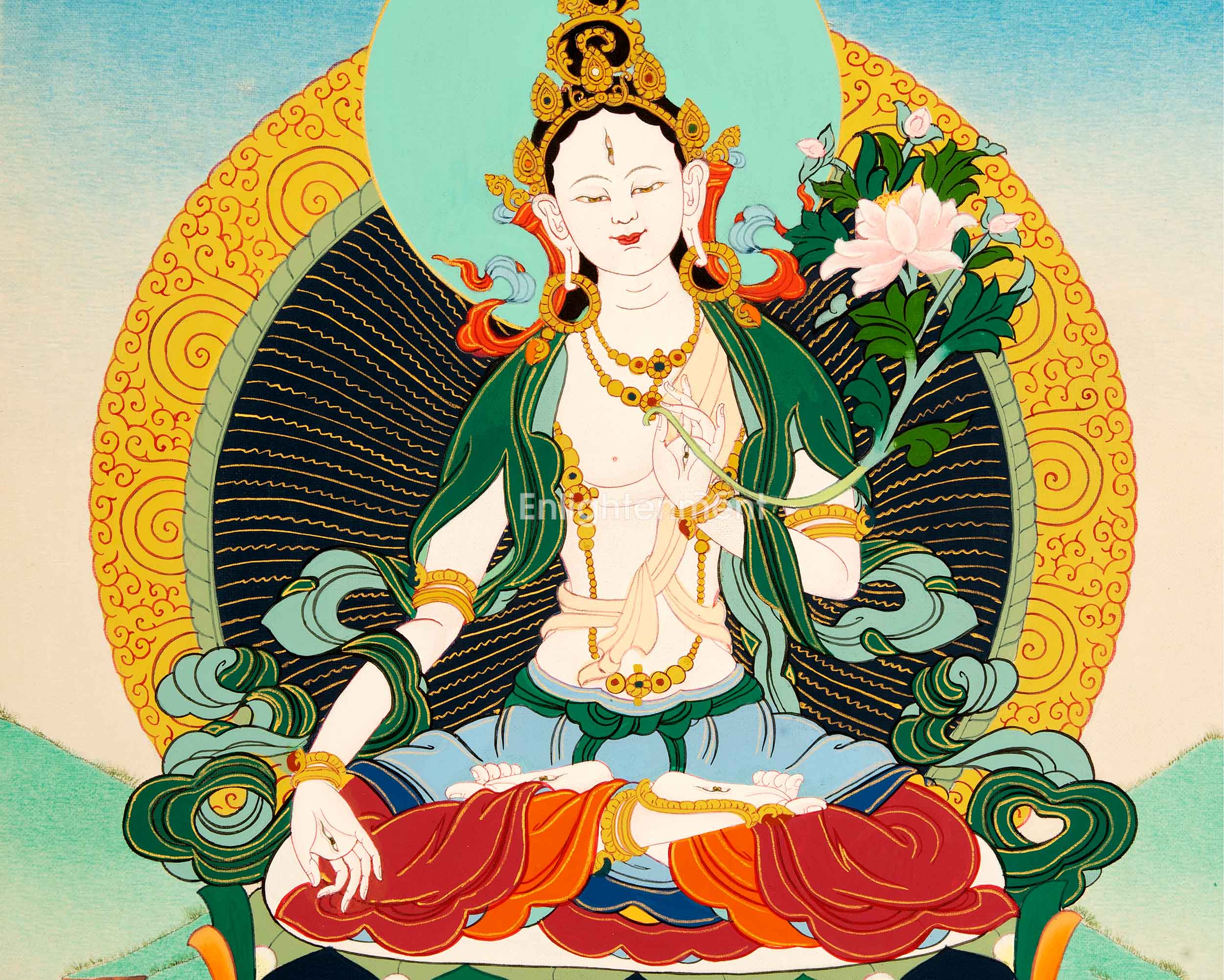 Embrace Inner Peace With White Tara | Discover Peace and Healing Through Thangka Art