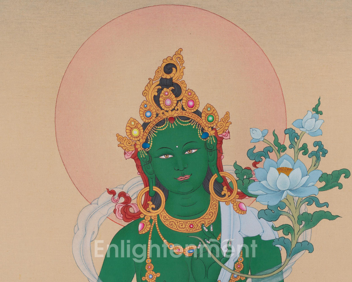 Green Tara Swift Liberator Thangka | Shyama Tara | Symbolize Compassion in Action