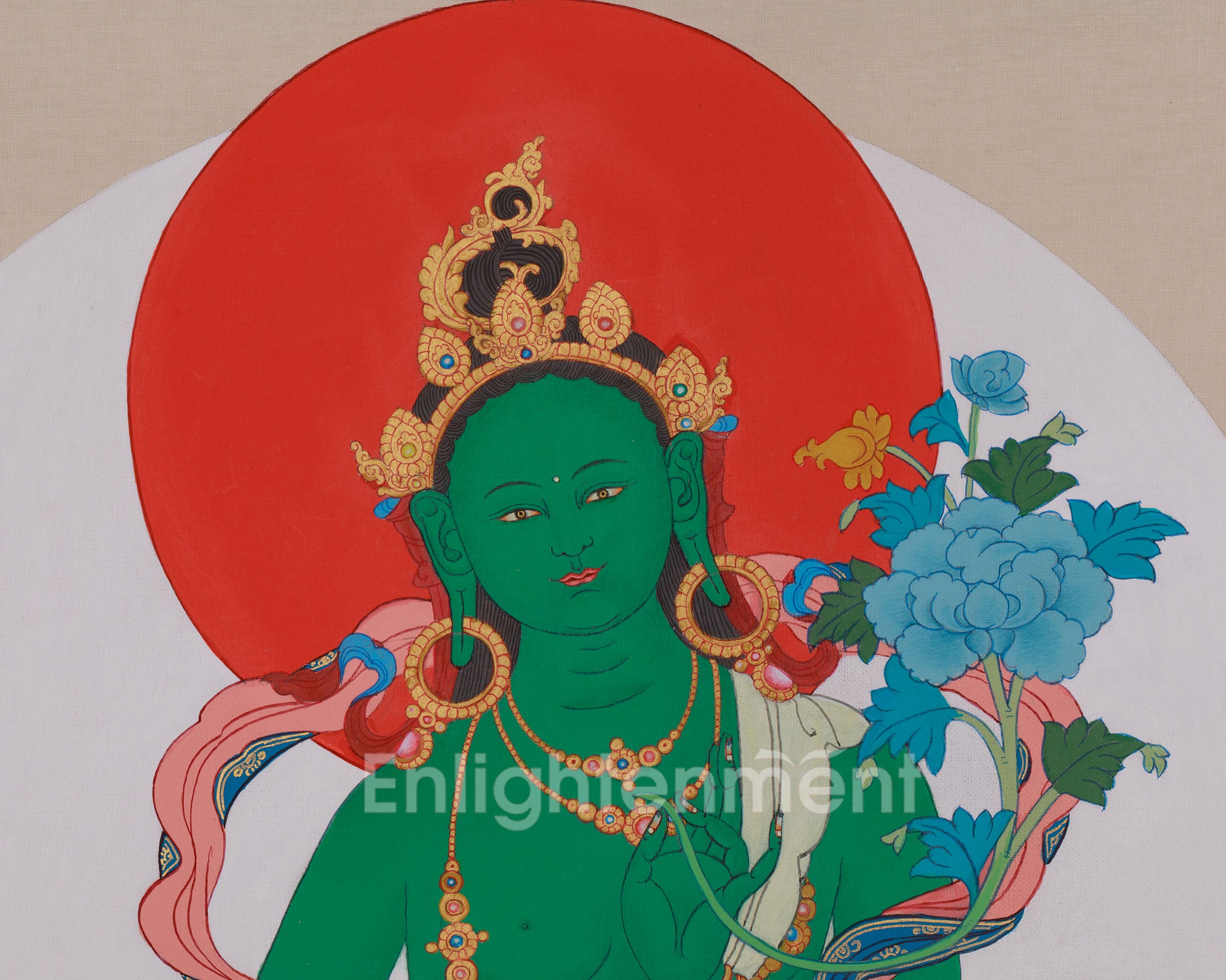 Green Tara Blessing Thangka | Swift Compassion and Healing Deity