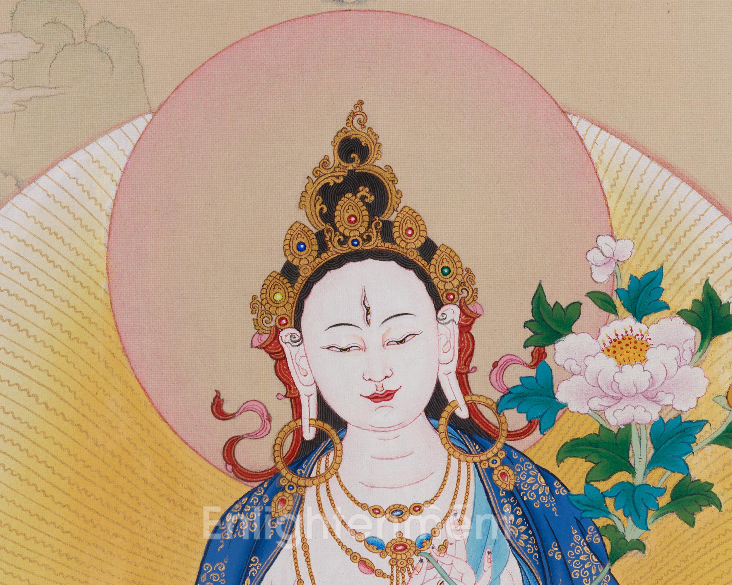 White Tara Tibetan Art | Compassion Goddess | Seven Eyed Goddess