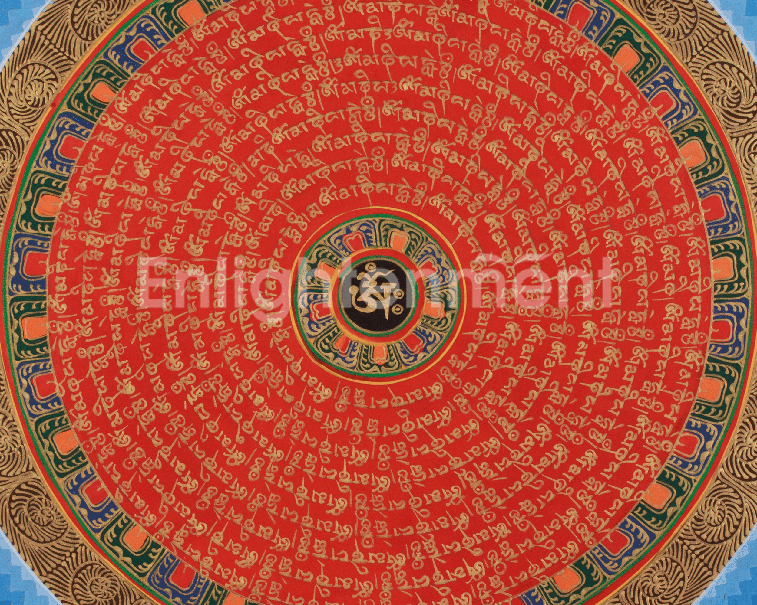 Tibetan Buddhist Mantra Mandala Art | Sacred Hand-Painted Meditation Mandala