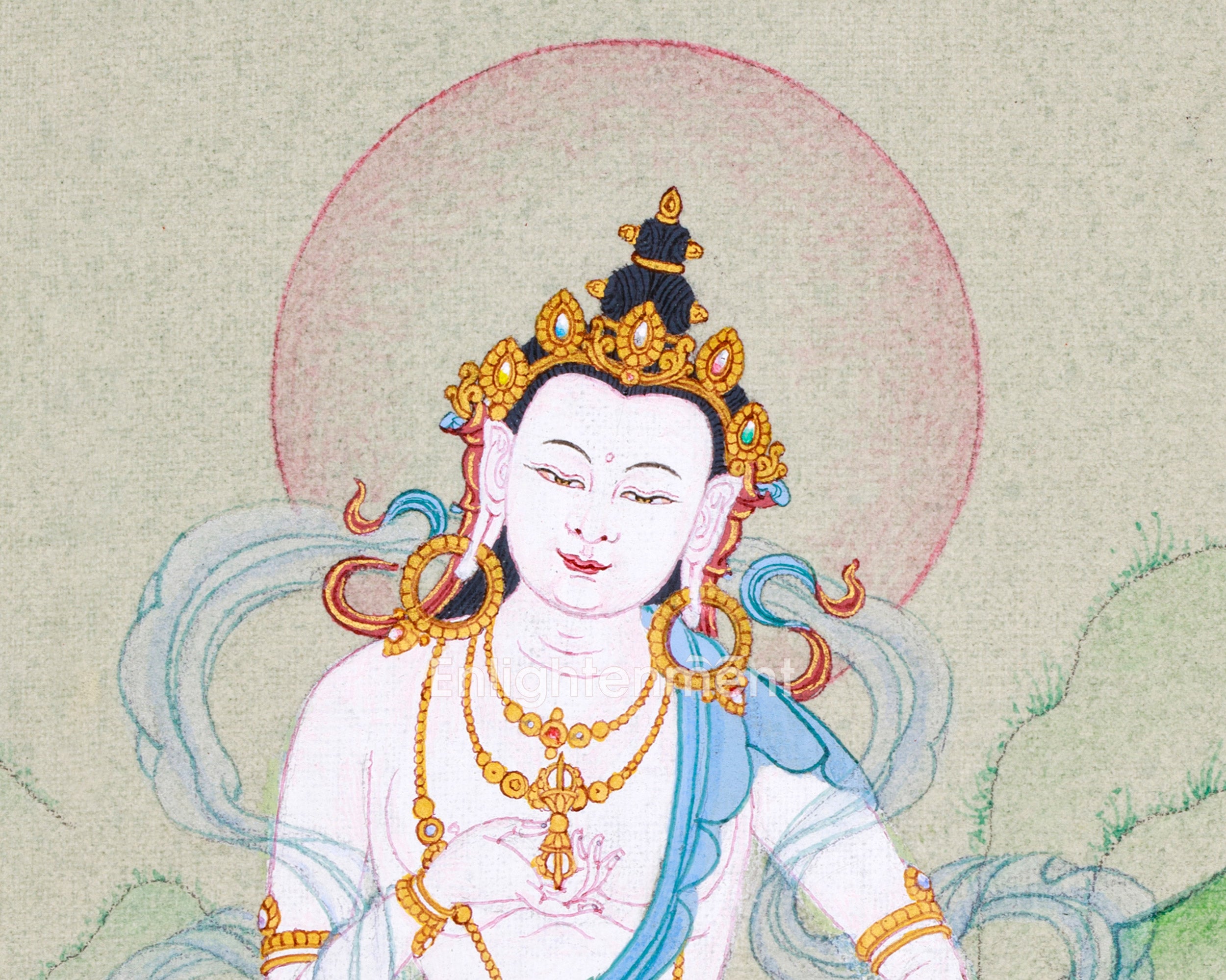 Dorje Sempa Art - Small Hand-Painted Vajrasattva Thangka