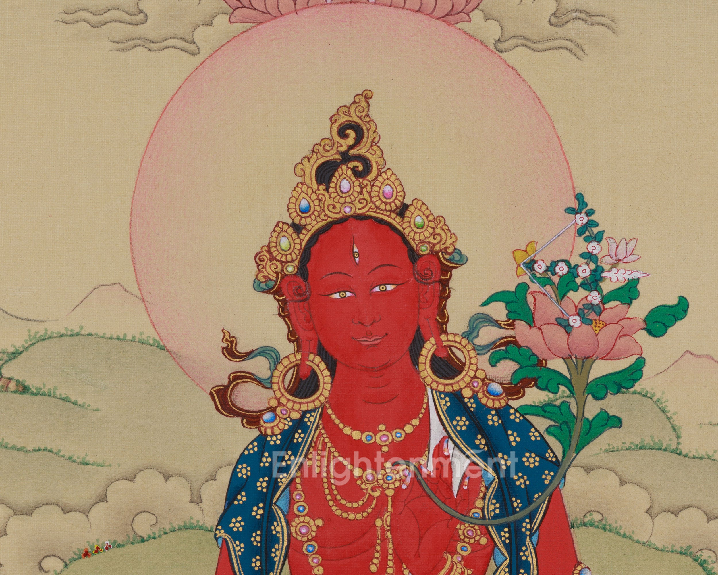 Vajrayana Deity Red Tara Thangka | Tibetan Deity of Compassionate Power