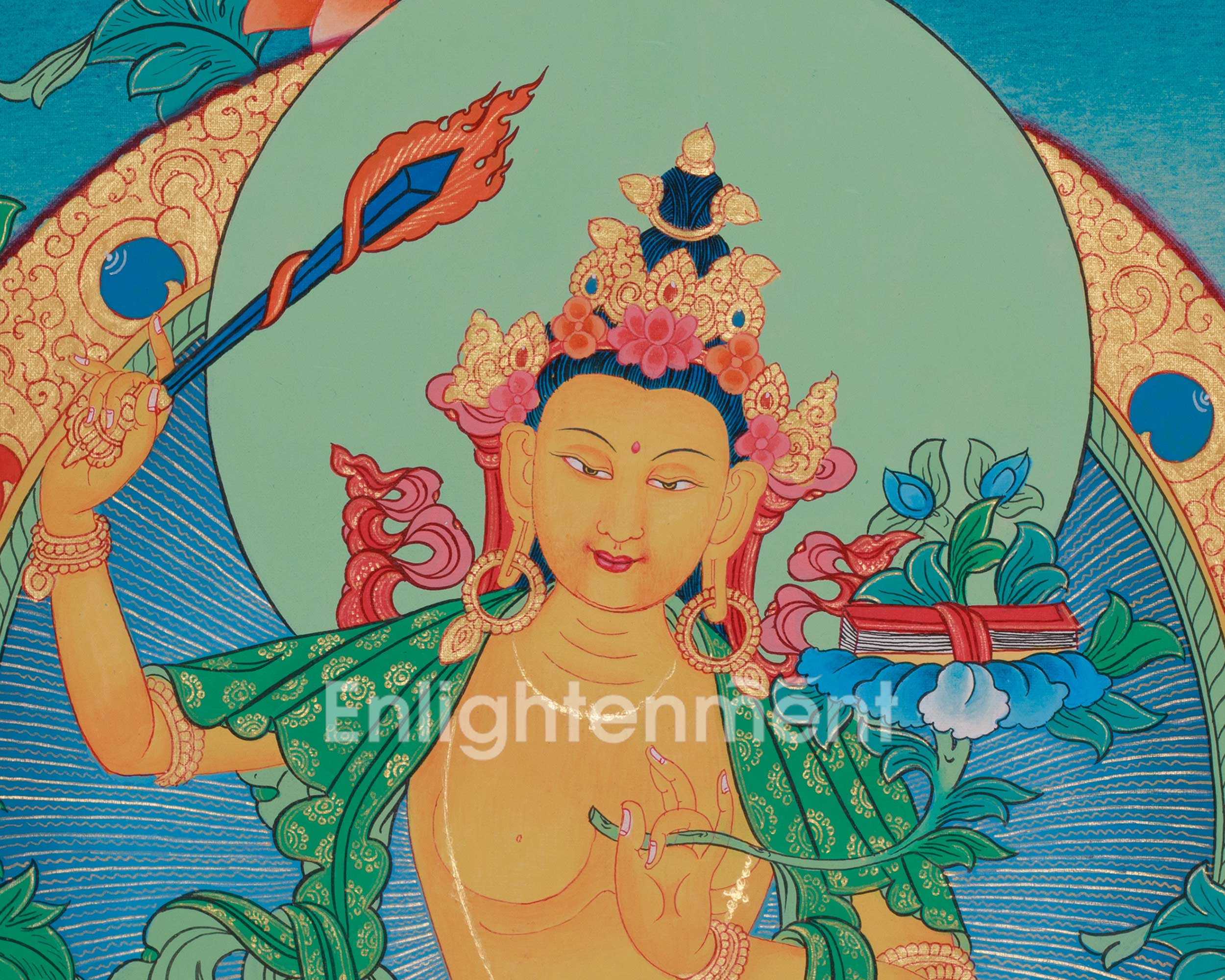Original Thangka of Manjushree | Tibetan Buddhist Deity