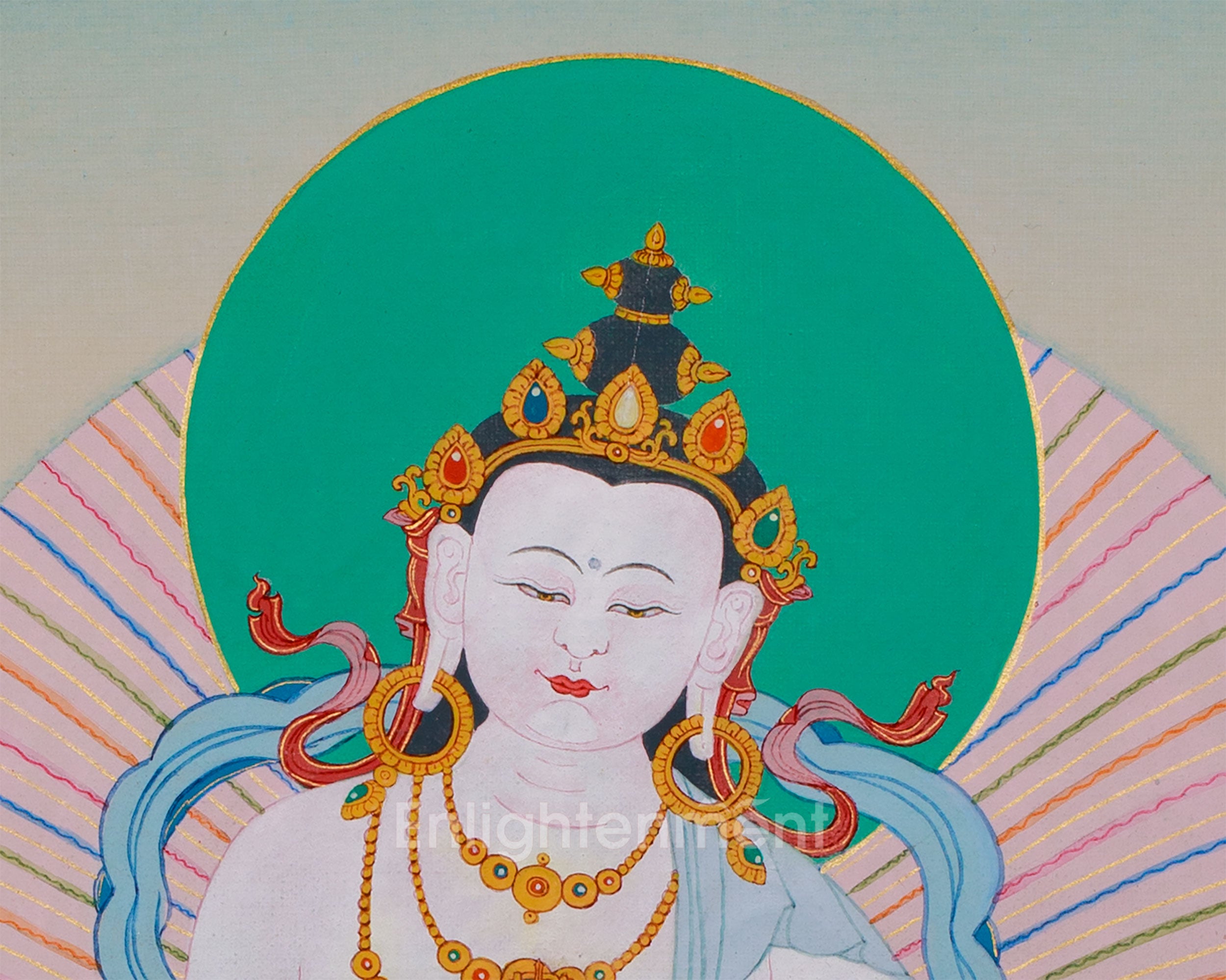 Handpainted Vajrasattva Thangka for Vajrayana Practice