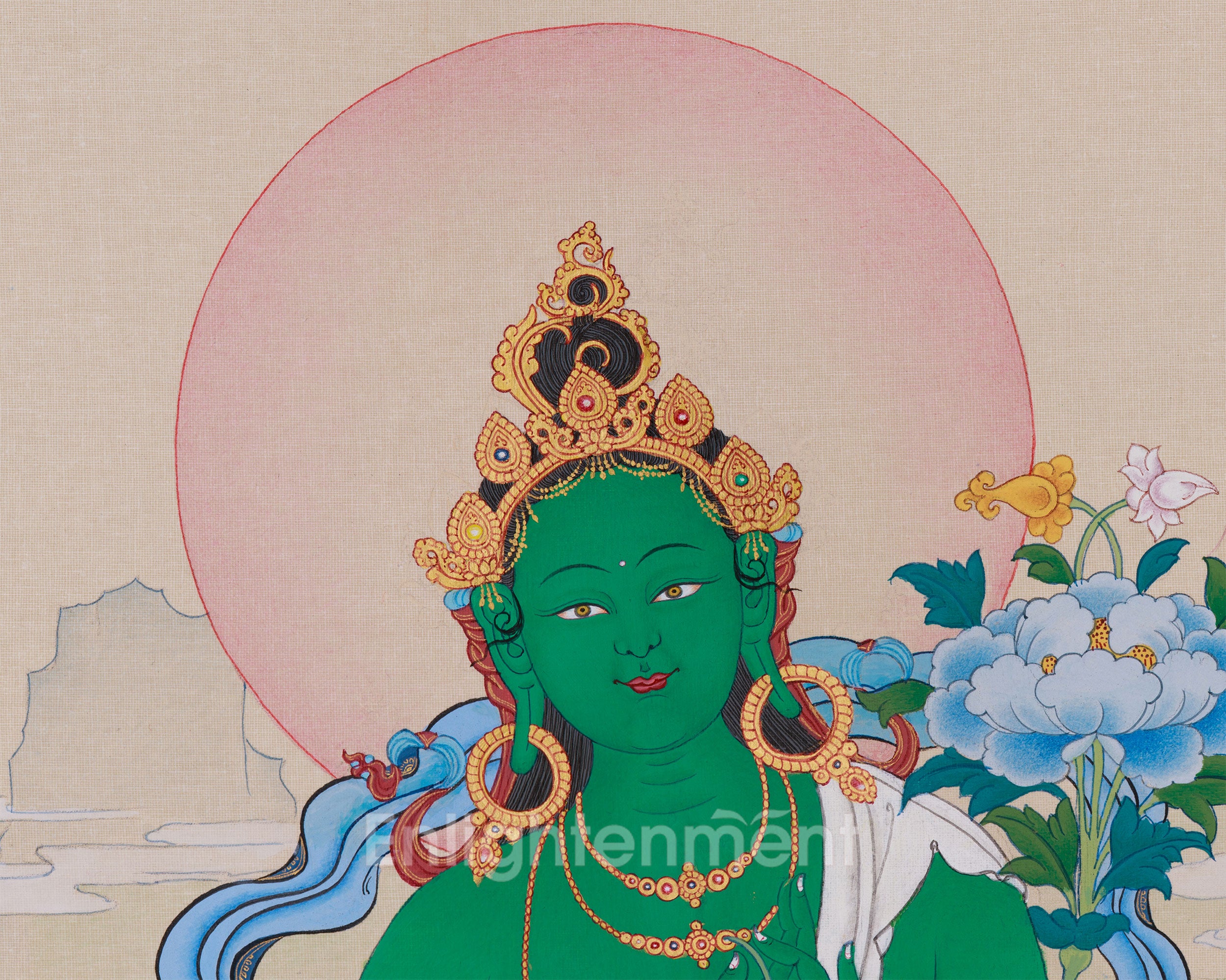 Mother Green Tara Buddha Painting | Divine Protector and Guardian of Wisdom