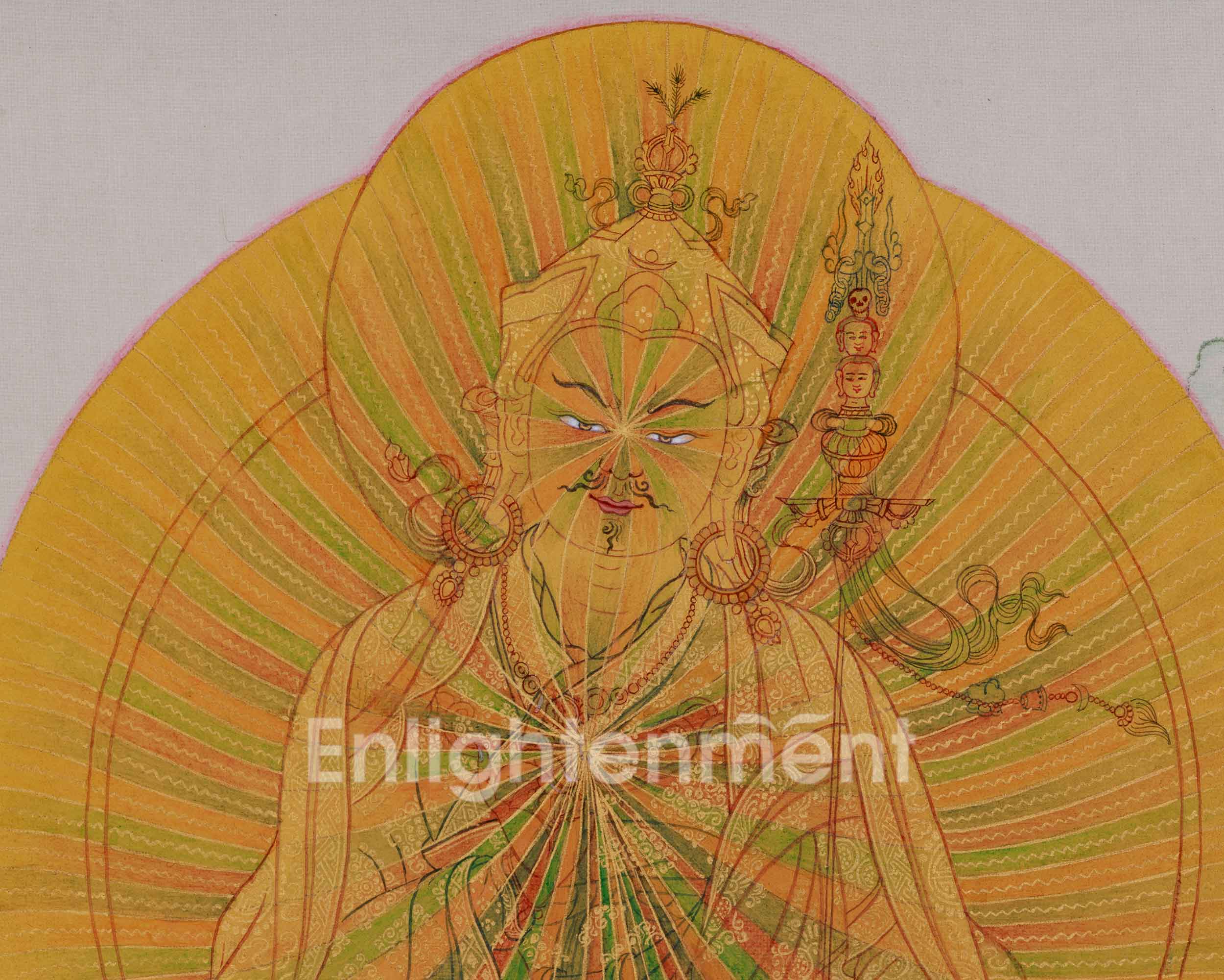 Unique Rainbow Style Guru Rinpoche Painting | Thangka of Second Buddha