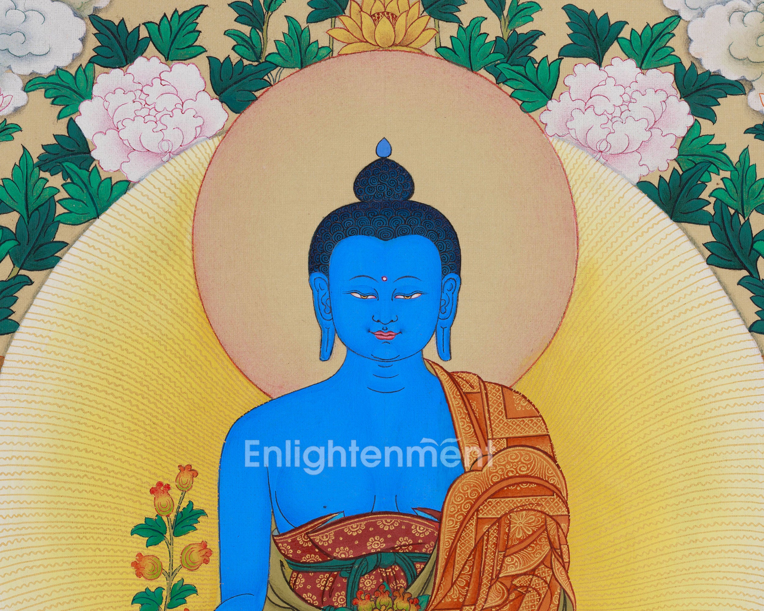 The Eight Healing Buddhas | Embodiments of Buddhist Medicine | Painted with Lhasa Stone Hues