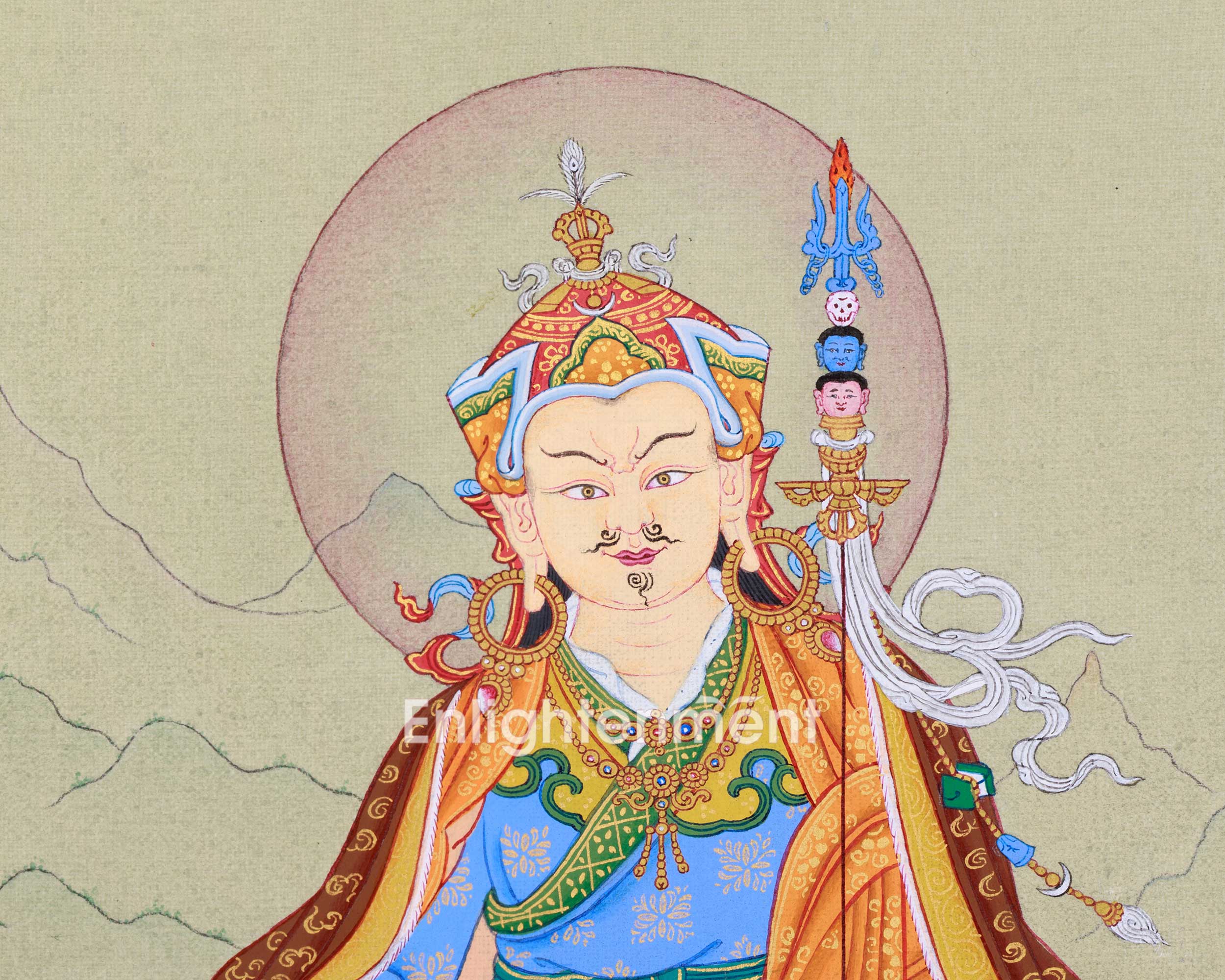 Traditional Art Of Guru Padmasambhava | Tibetan Thangka Painting | The Lotus Born Master